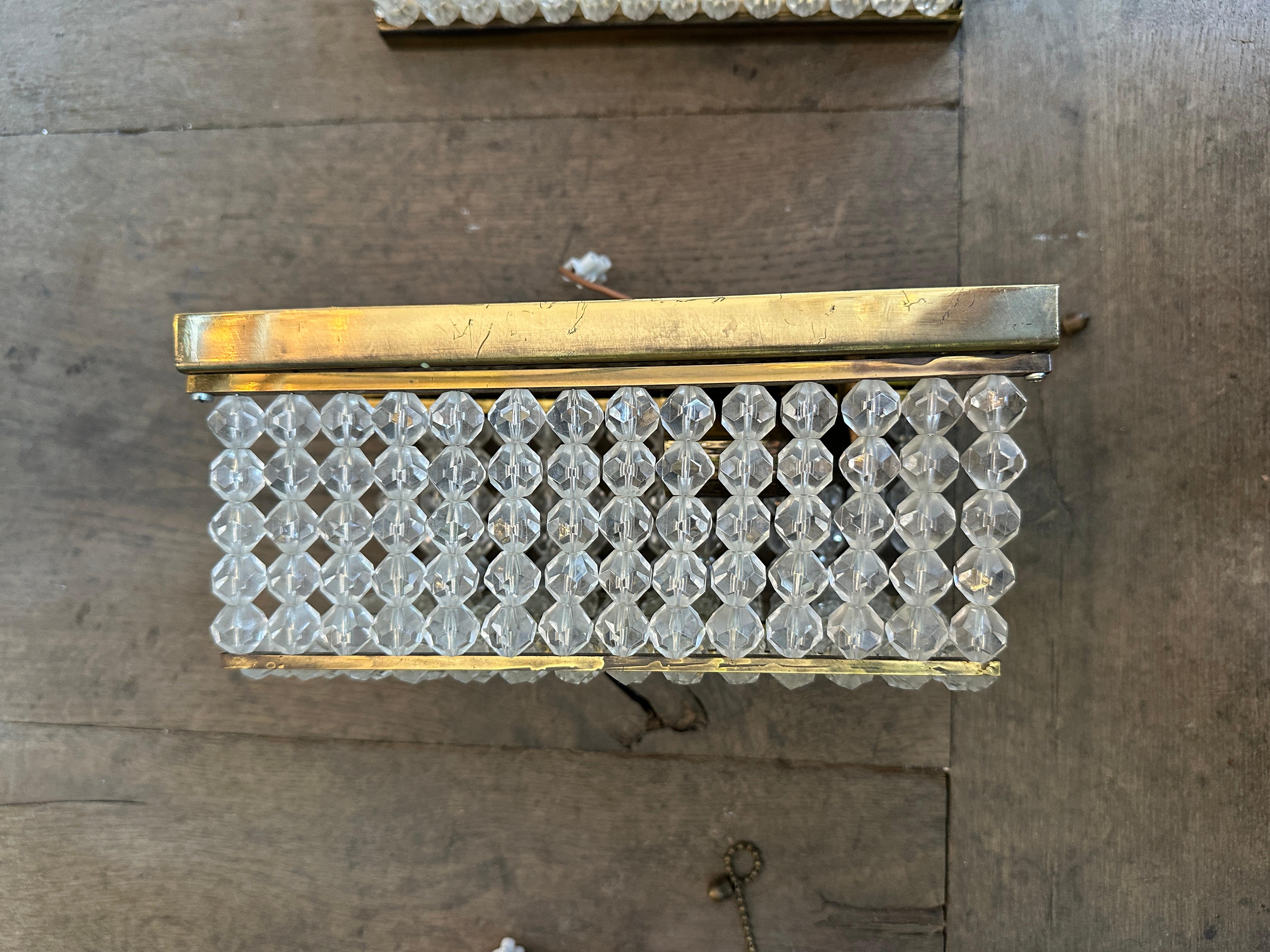 Austrian A Set Of Emil Stejnar Brass And Lucite Wall Lights For Sale