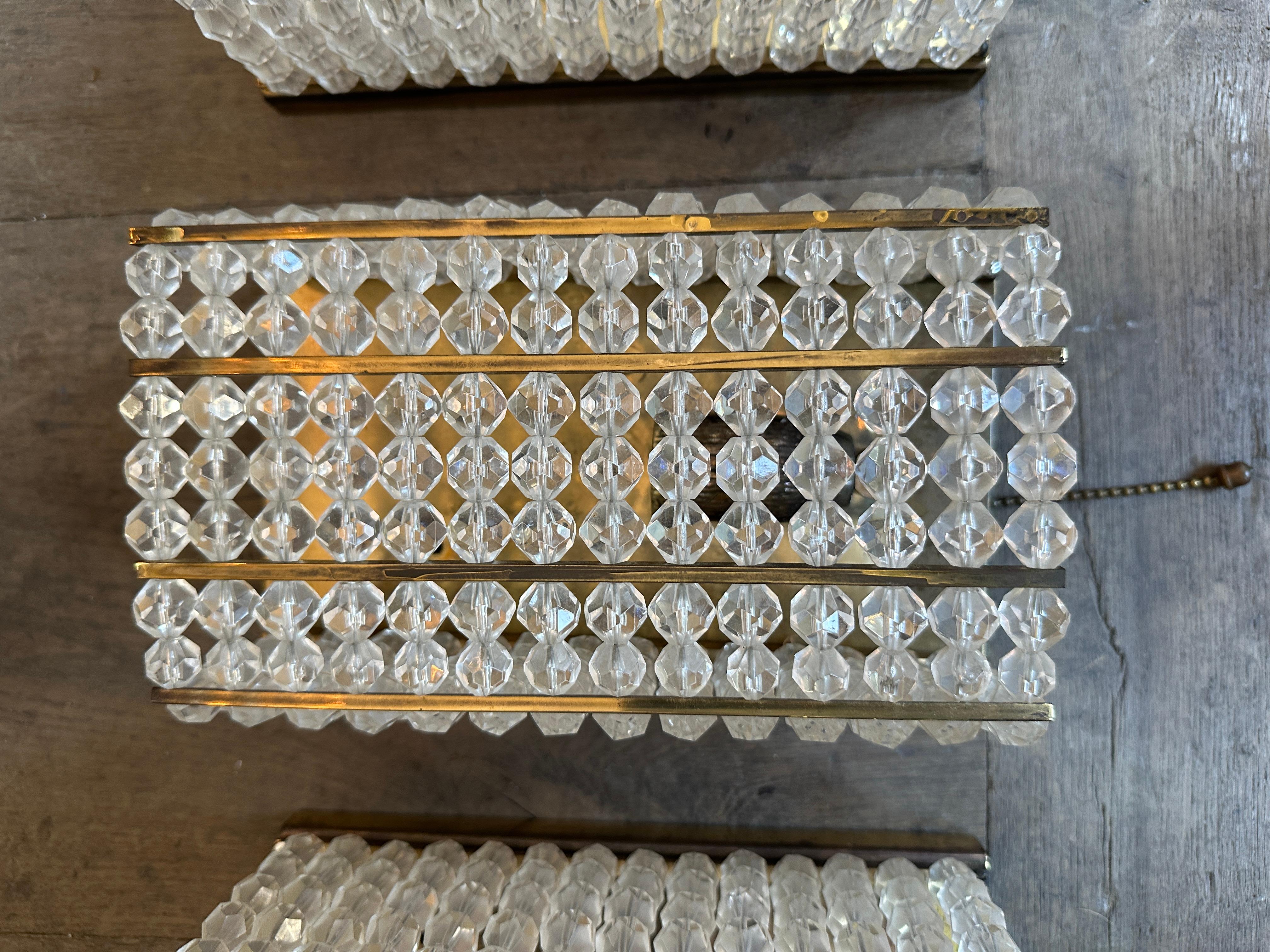 20th Century A Set Of Emil Stejnar Brass And Lucite Wall Lights For Sale