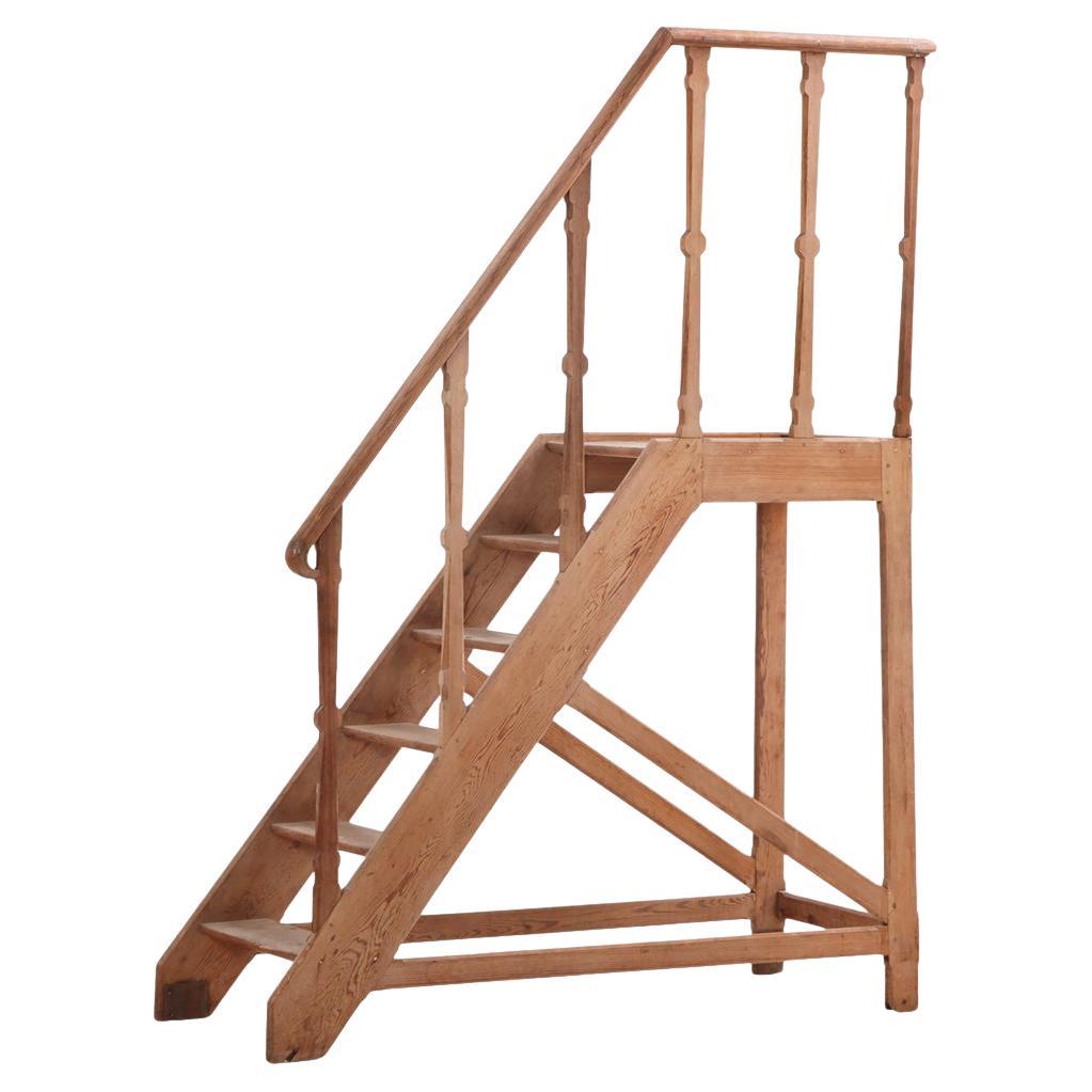 A Set of European Pine Library Steps, C. 1910. For Sale