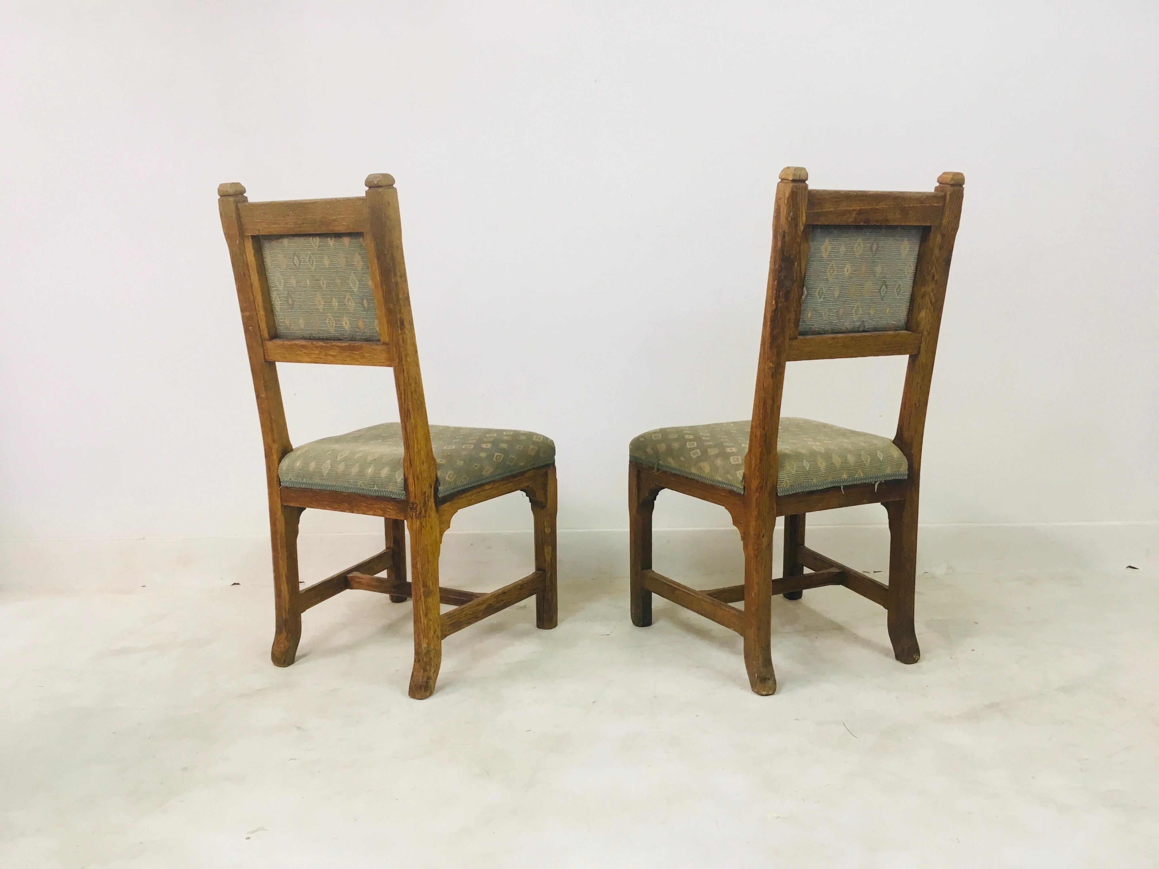 Set of Five Antique Oak Chairs by Howard and Sons 7