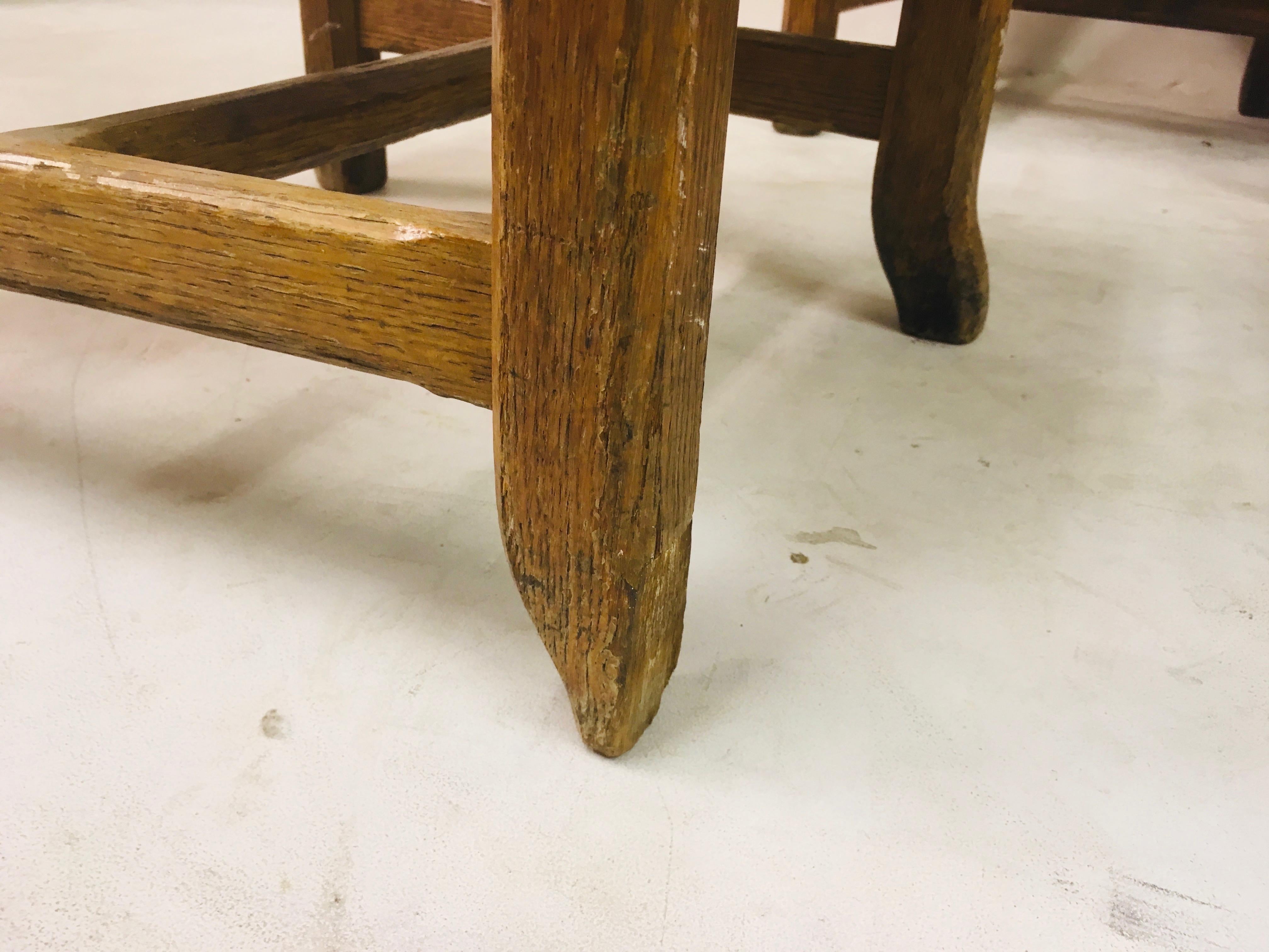British Set of Five Antique Oak Chairs by Howard and Sons