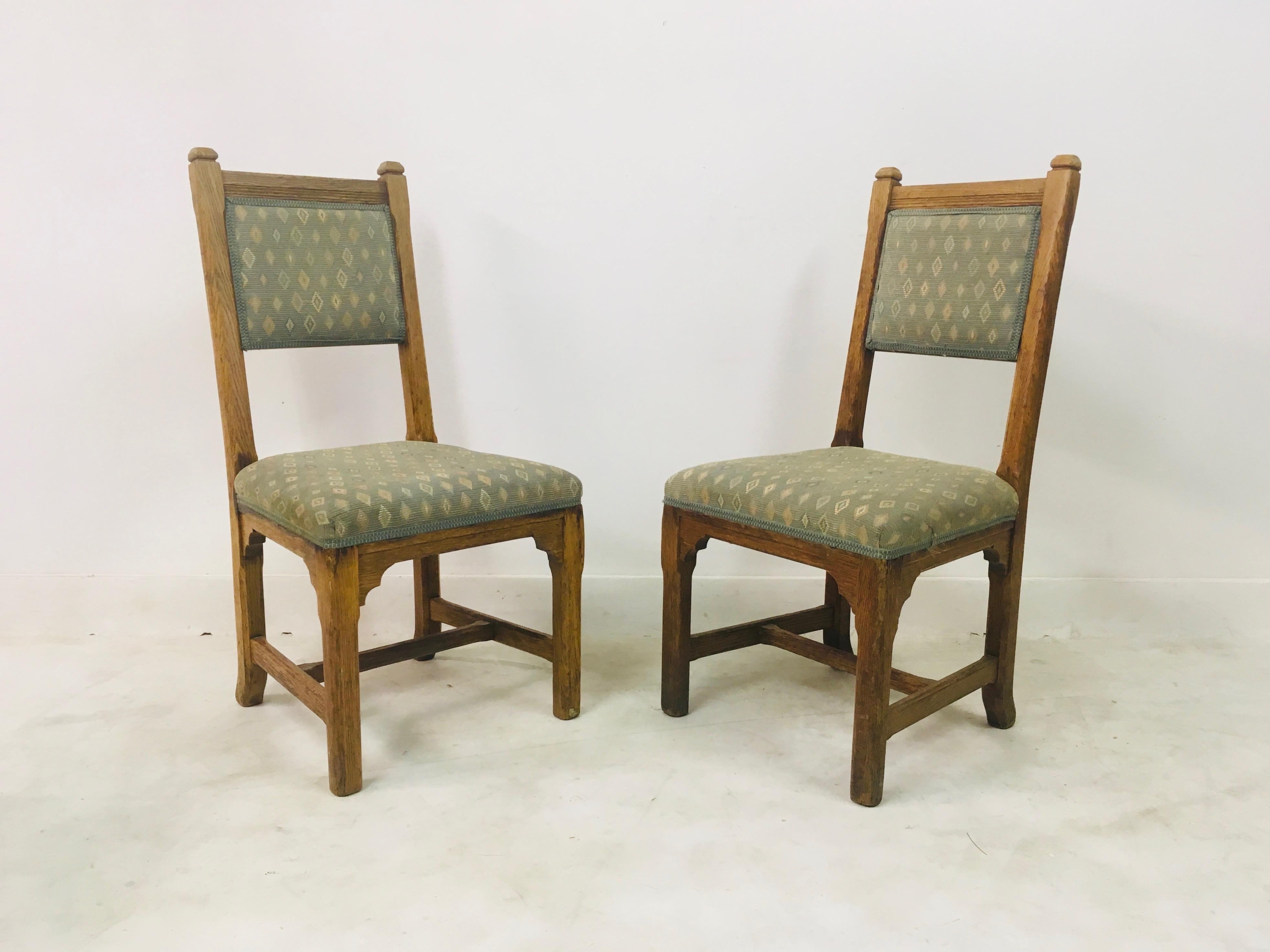 Set of Five Antique Oak Chairs by Howard and Sons 1