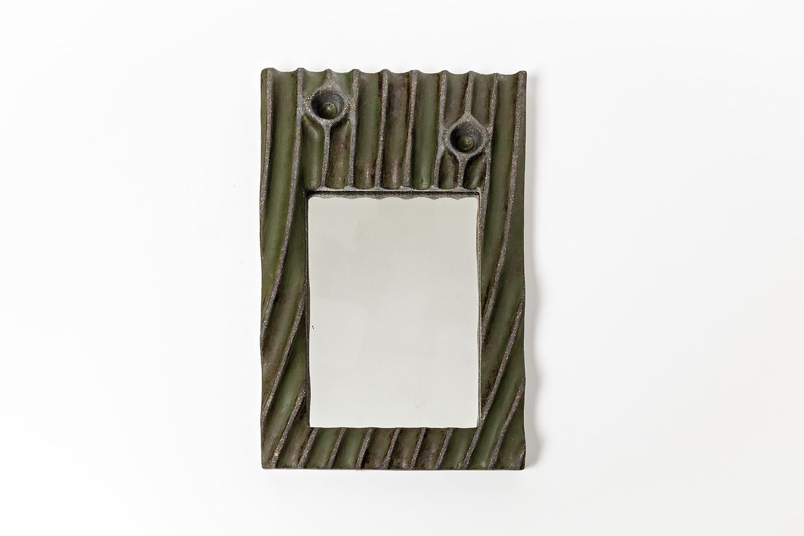 Contemporary Set of Five Ceramic Mirrors by Hervé Taquet, 2019 For Sale