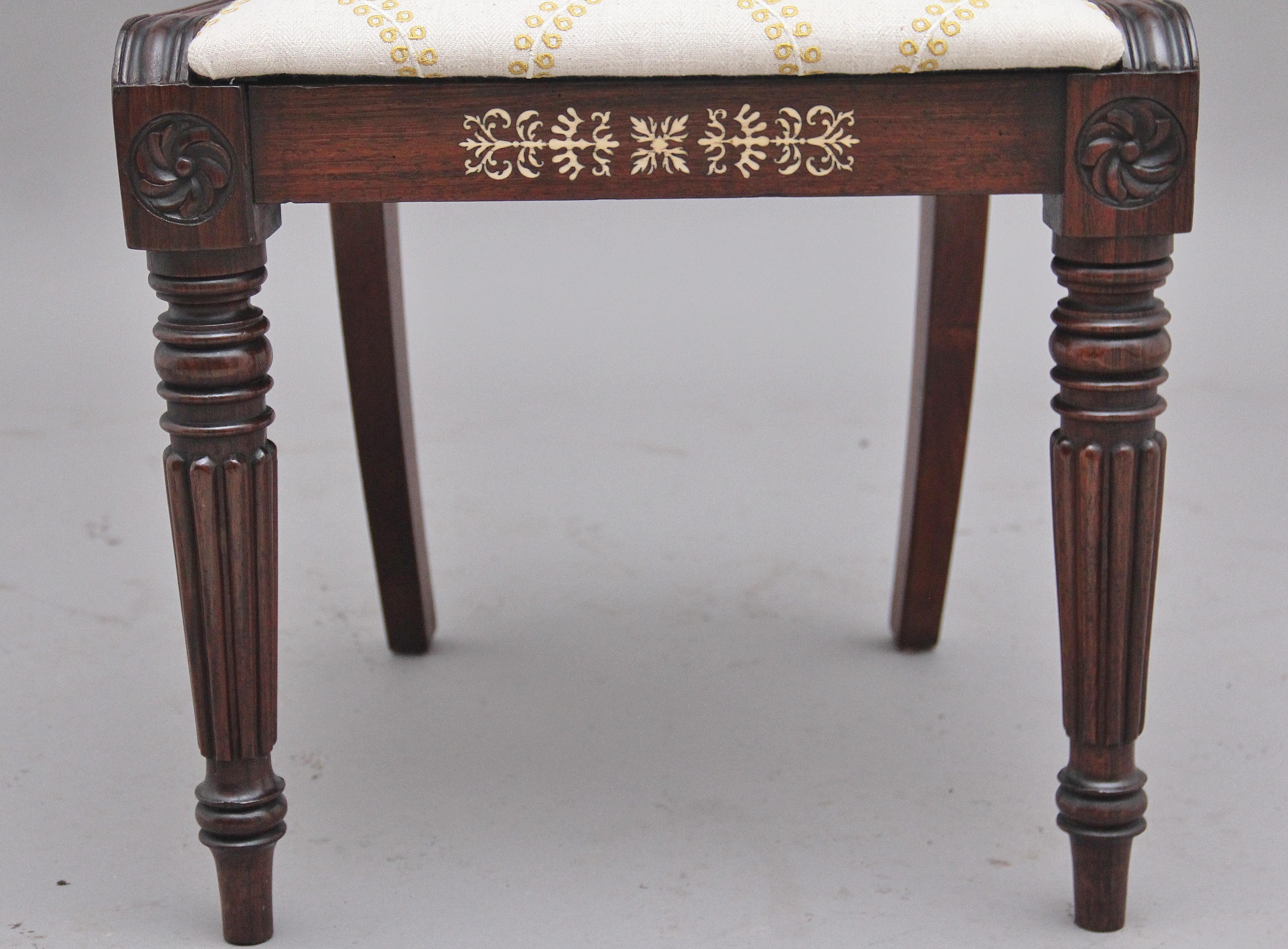 Set of Five Early 19th Century Anglo Indian Rosewood Side Chairs For Sale 4