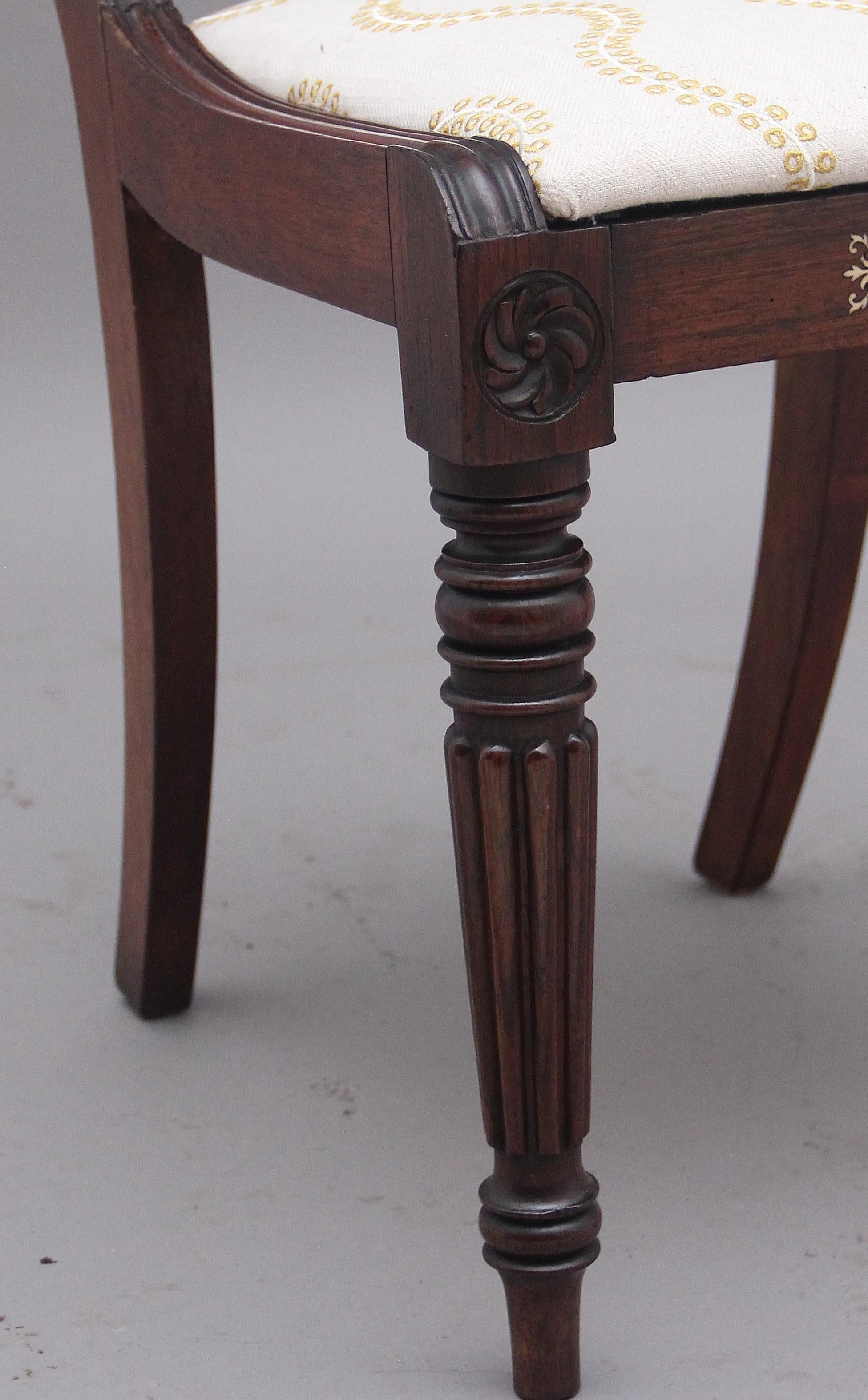Set of Five Early 19th Century Anglo Indian Rosewood Side Chairs For Sale 6