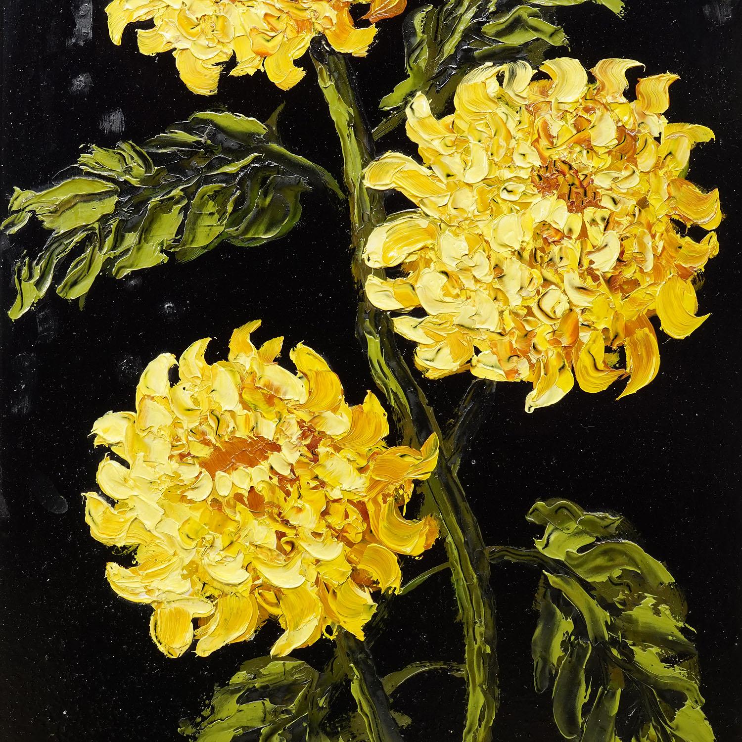 A Set of five Vintage Flower Still Live Paintings im Angebot 3