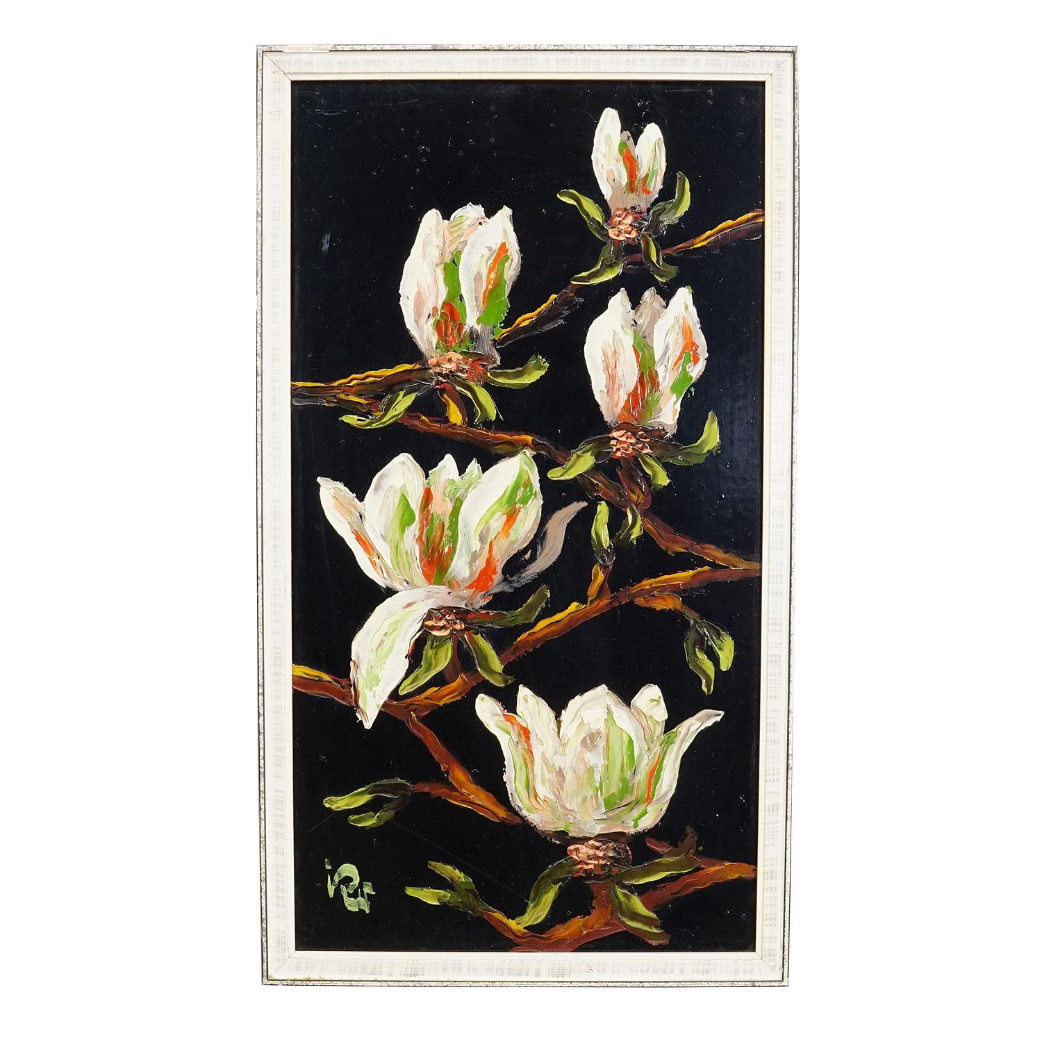 A Set of five Vintage Flower Still Live Paintings im Angebot 4