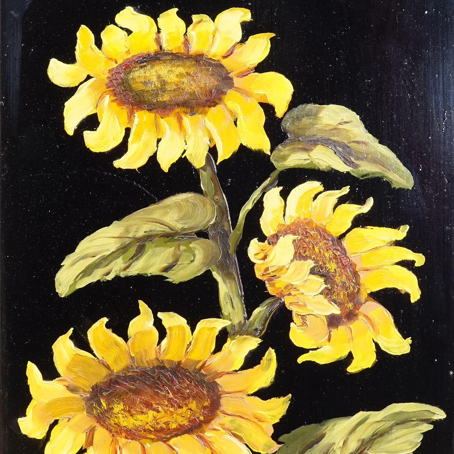 A Set of five Vintage Flower Still Live Paintings (Land) im Angebot