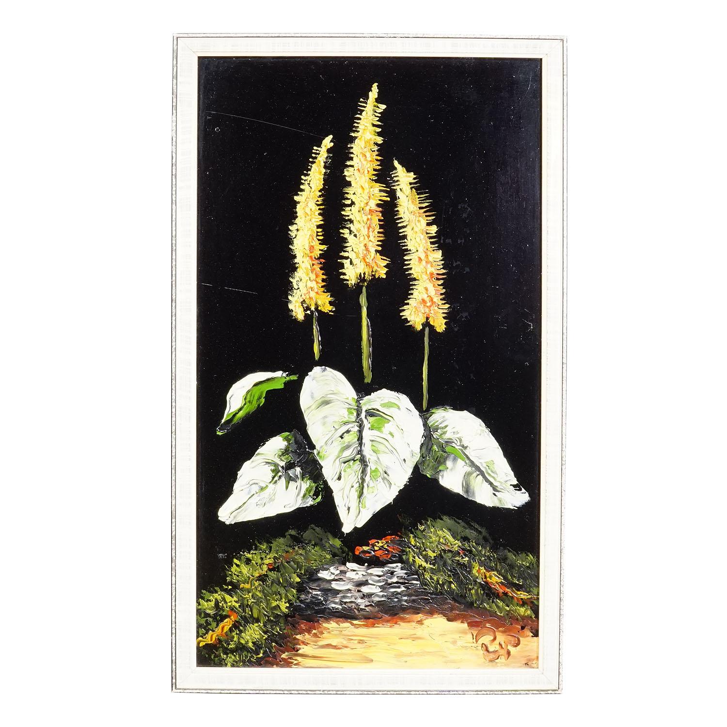 A Set of five Vintage Flower Still Live Paintings im Zustand „Gut“ im Angebot in Berghuelen, DE