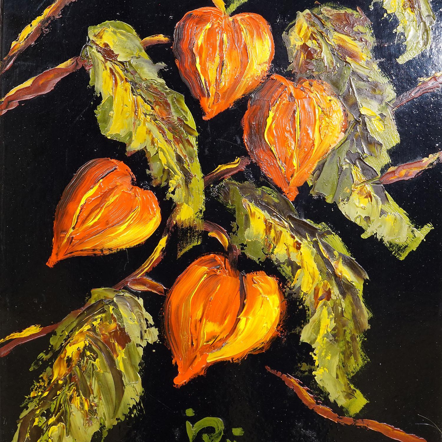 A Set of five Vintage Flower Still Live Paintings im Angebot 1