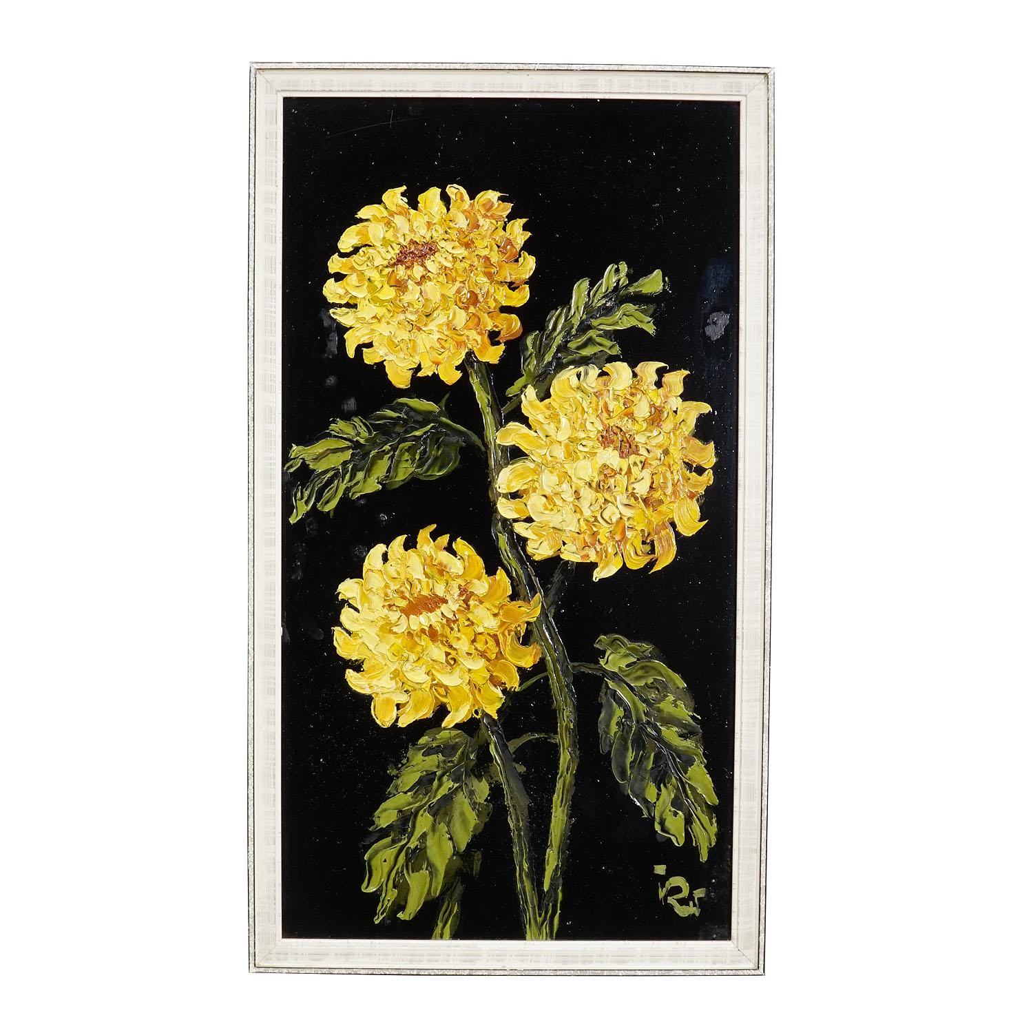 A Set of five Vintage Flower Still Live Paintings im Angebot 2