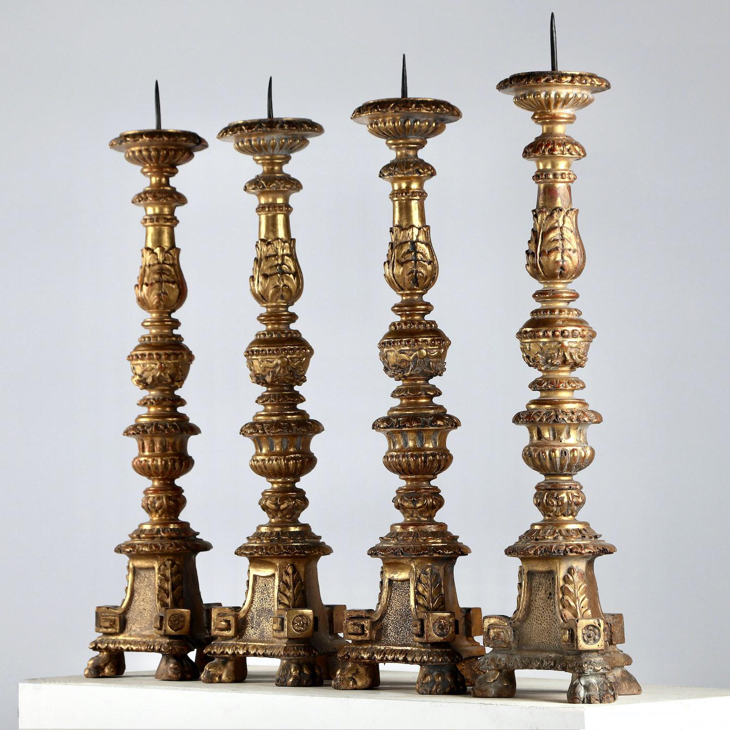 A set of four 18th century Italian candlesticks

” A true set of 18th century Italian Altar candlesticks “

