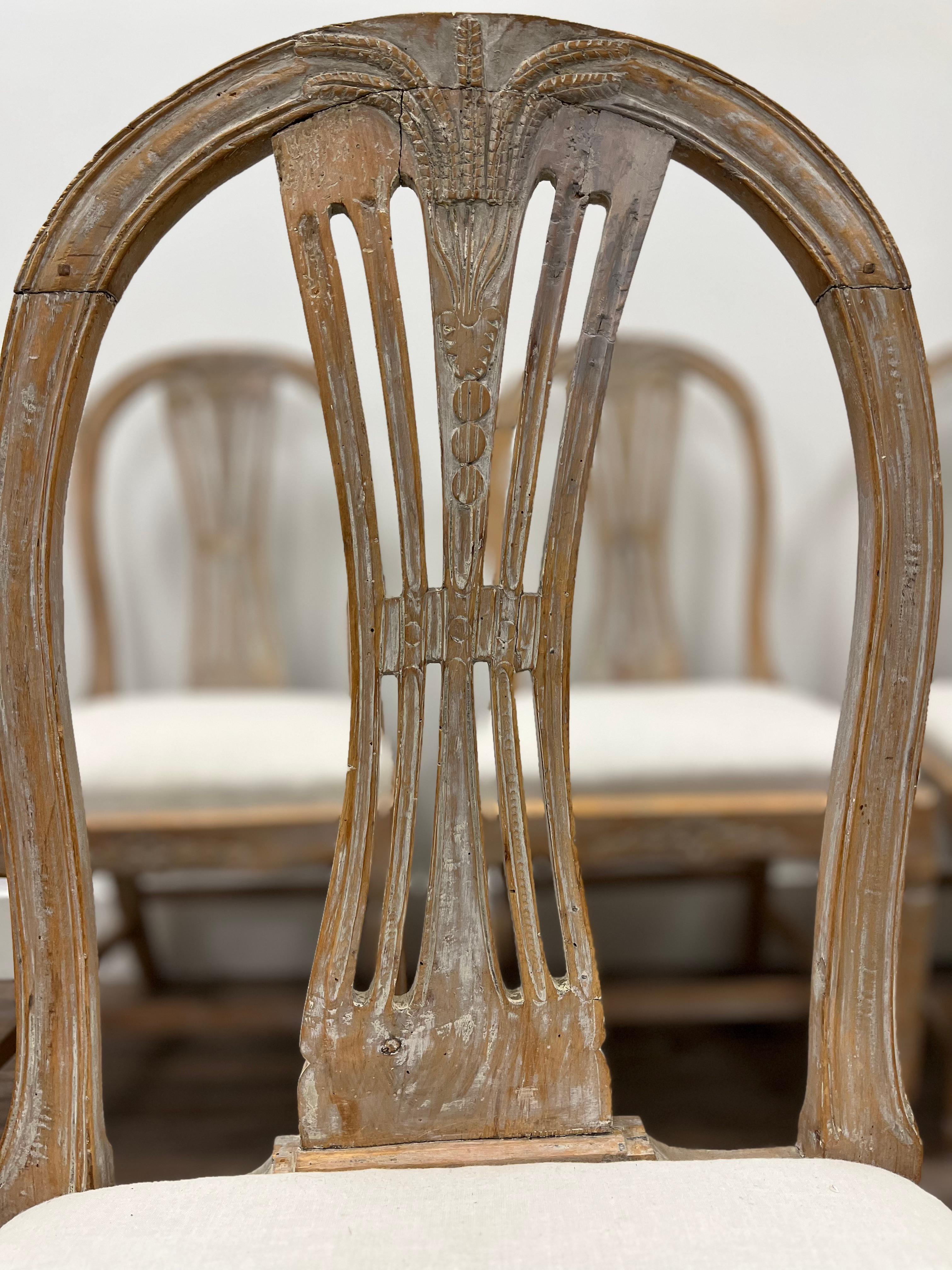 Satz von vier schwedischen Stühlen aus dem späten Gustavianischen 19. Jahrhundert im Zustand „Gut“ im Angebot in Huntington, NY