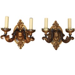 Set of Four Two-Light American Renaissance Style Sconces Attributed to Caldwell