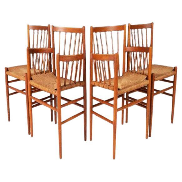 Mid-Century Modern Set of Four '4' Dining Chairs by Jørgen Baekmark for FDB Møbler, Denmark, 1950's For Sale