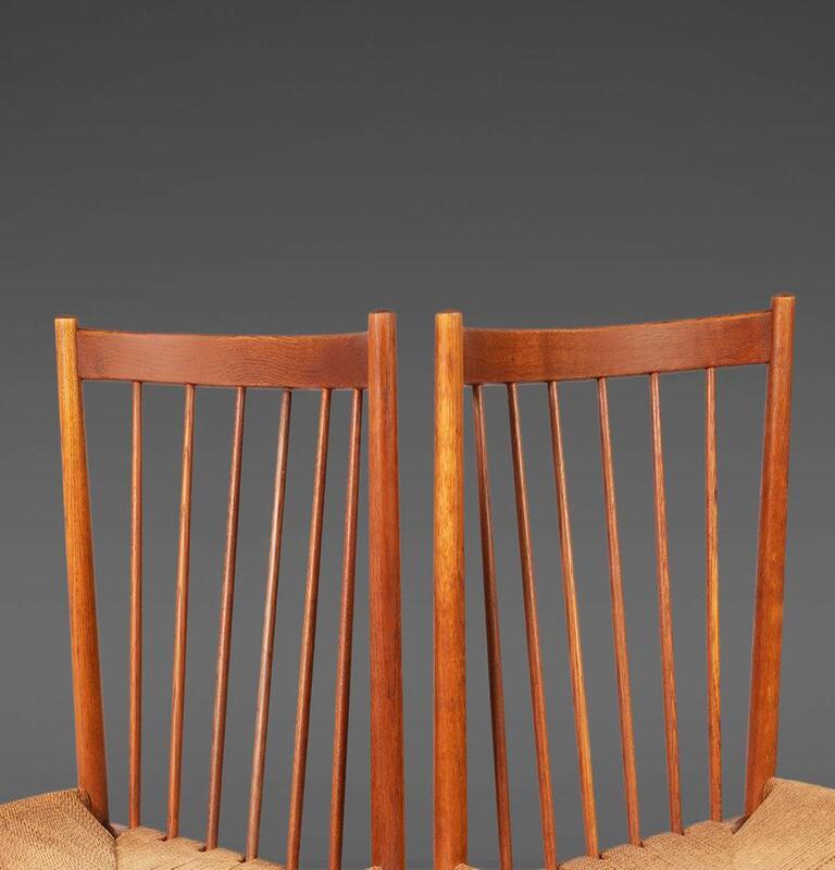 Set of Four '4' Dining Chairs by Jørgen Baekmark for FDB Møbler, Denmark, 1950's For Sale 2