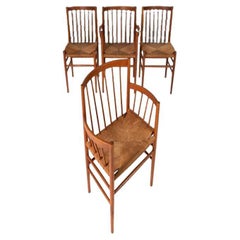 Juego de cuatro sillas de comedor "4" de Jørgen Baekmark para FDB Møbler, Dinamarca, años 50