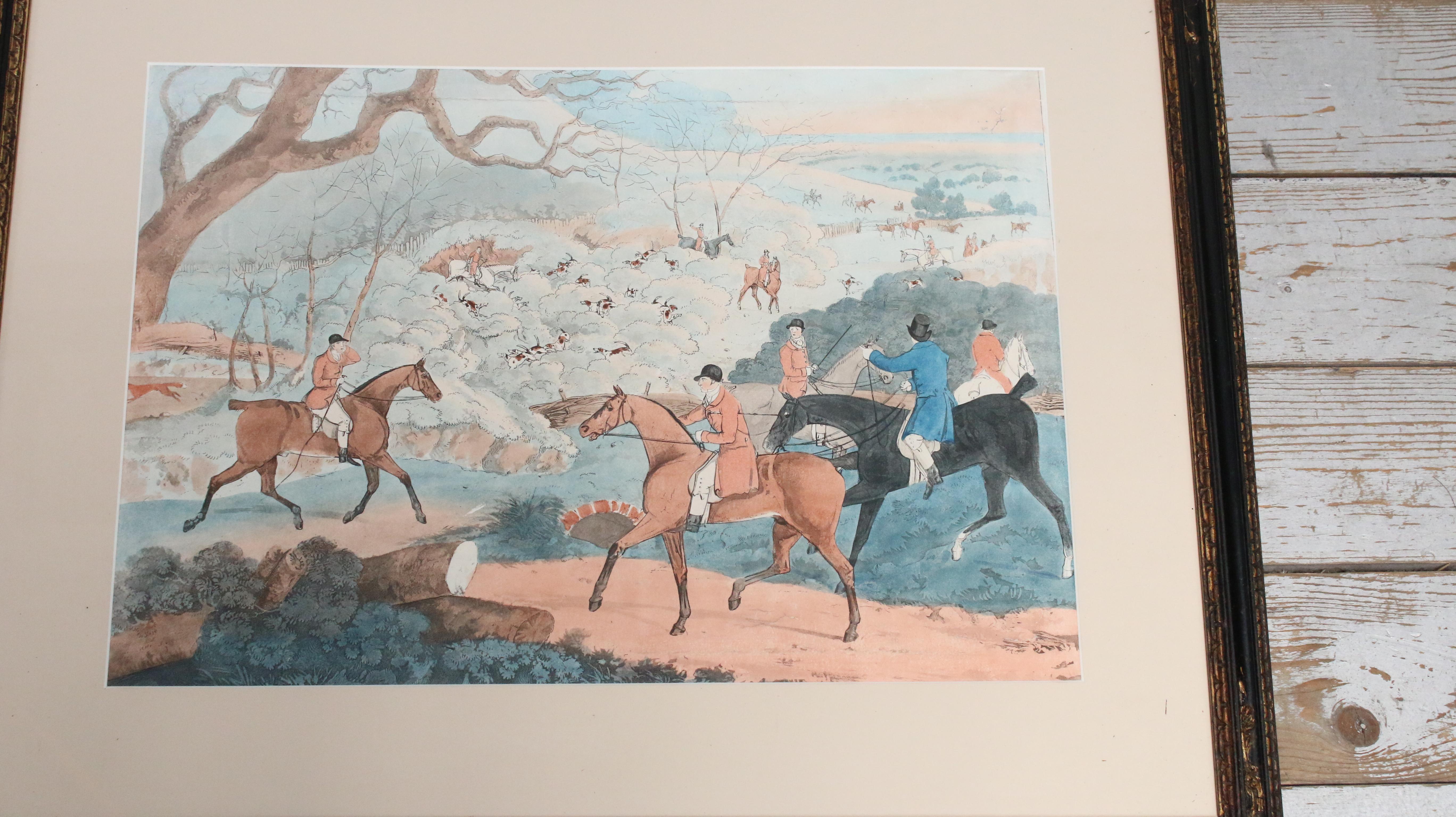 Ensemble de quatre estampes anciennes de chevaux et de chiens du 19ème siècle en vente 14