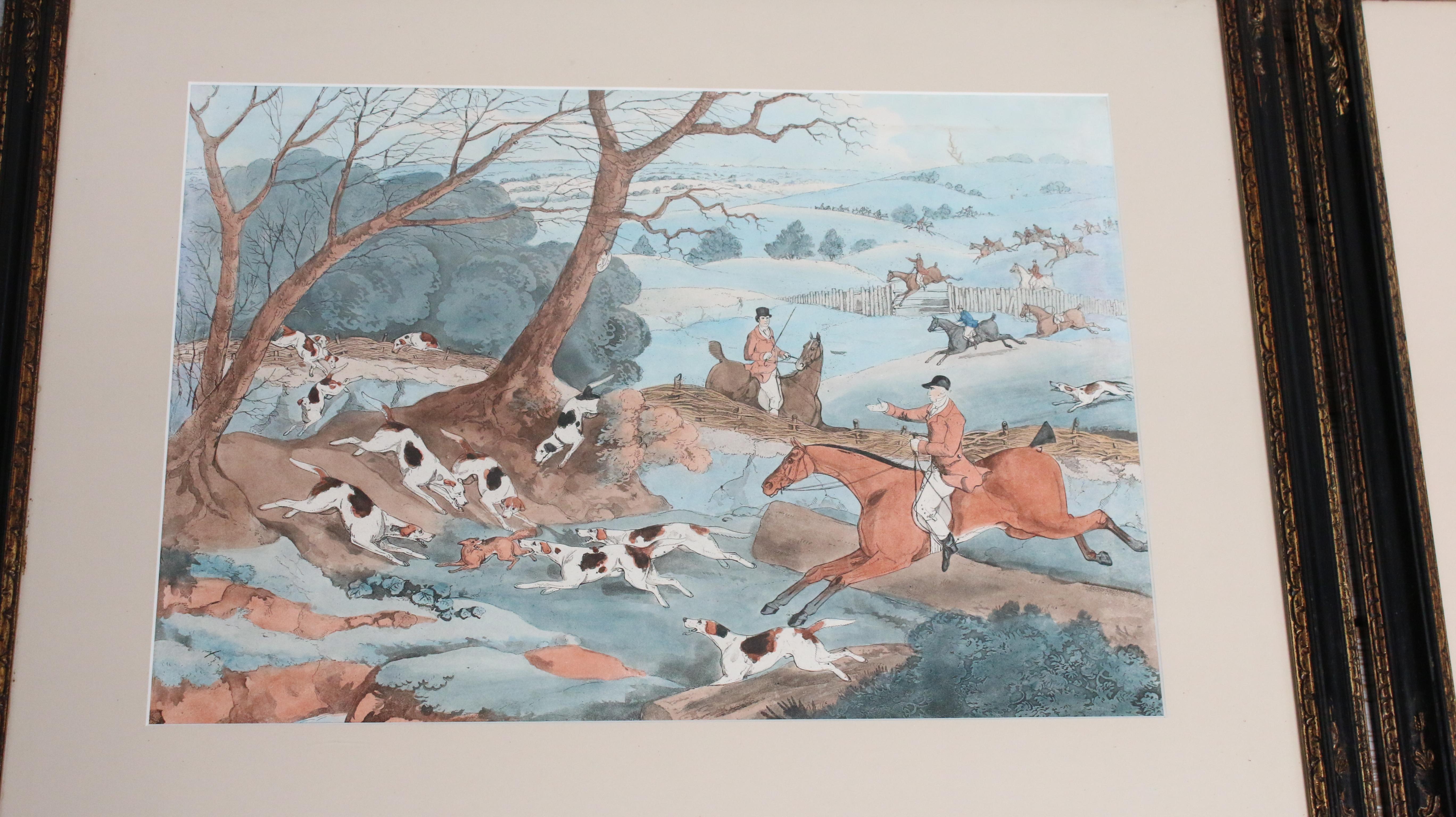 Ensemble de quatre estampes anciennes de chevaux et de chiens du 19ème siècle en vente 15