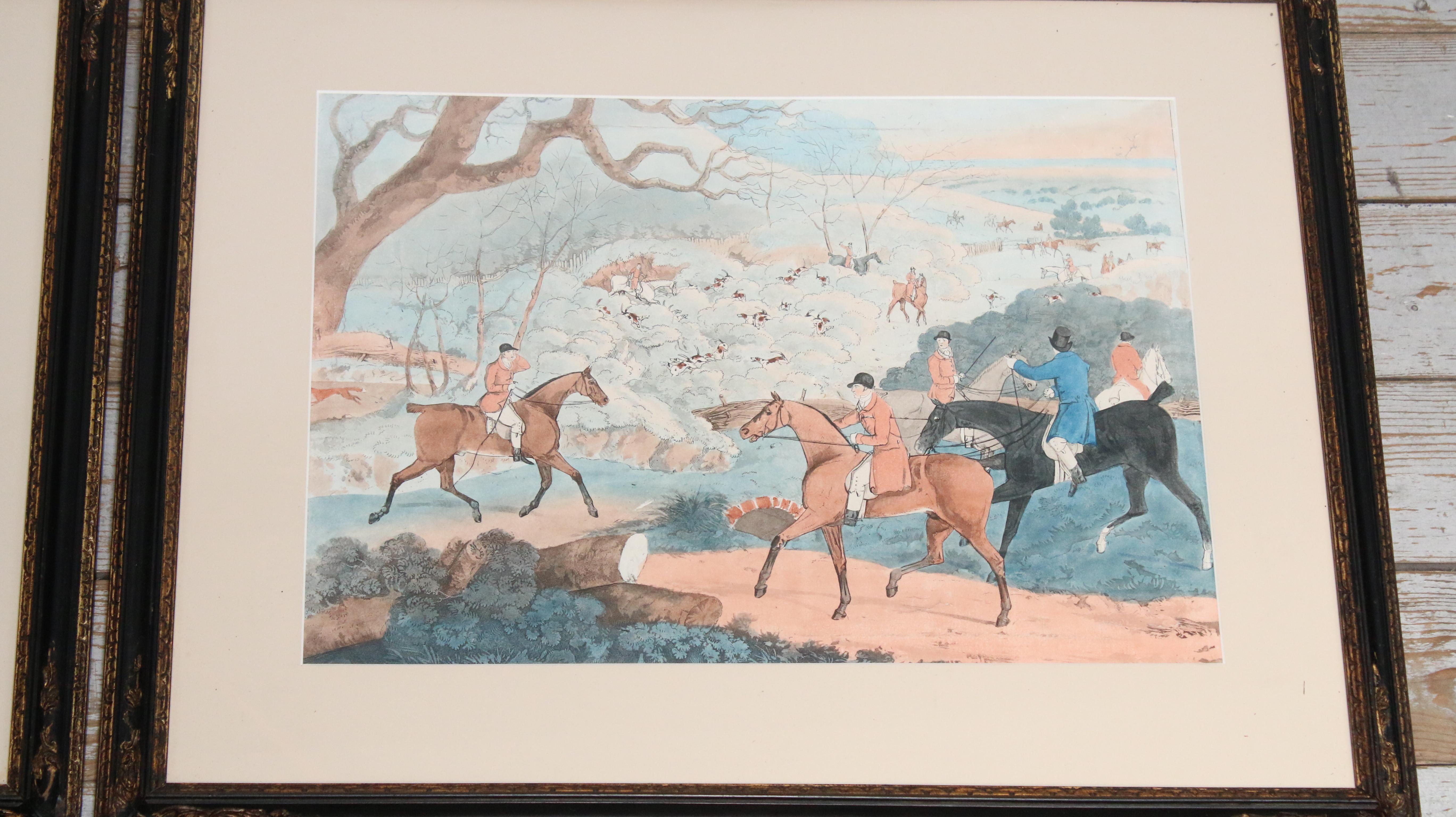 Ensemble de quatre estampes anciennes de chevaux et de chiens du 19ème siècle en vente 4