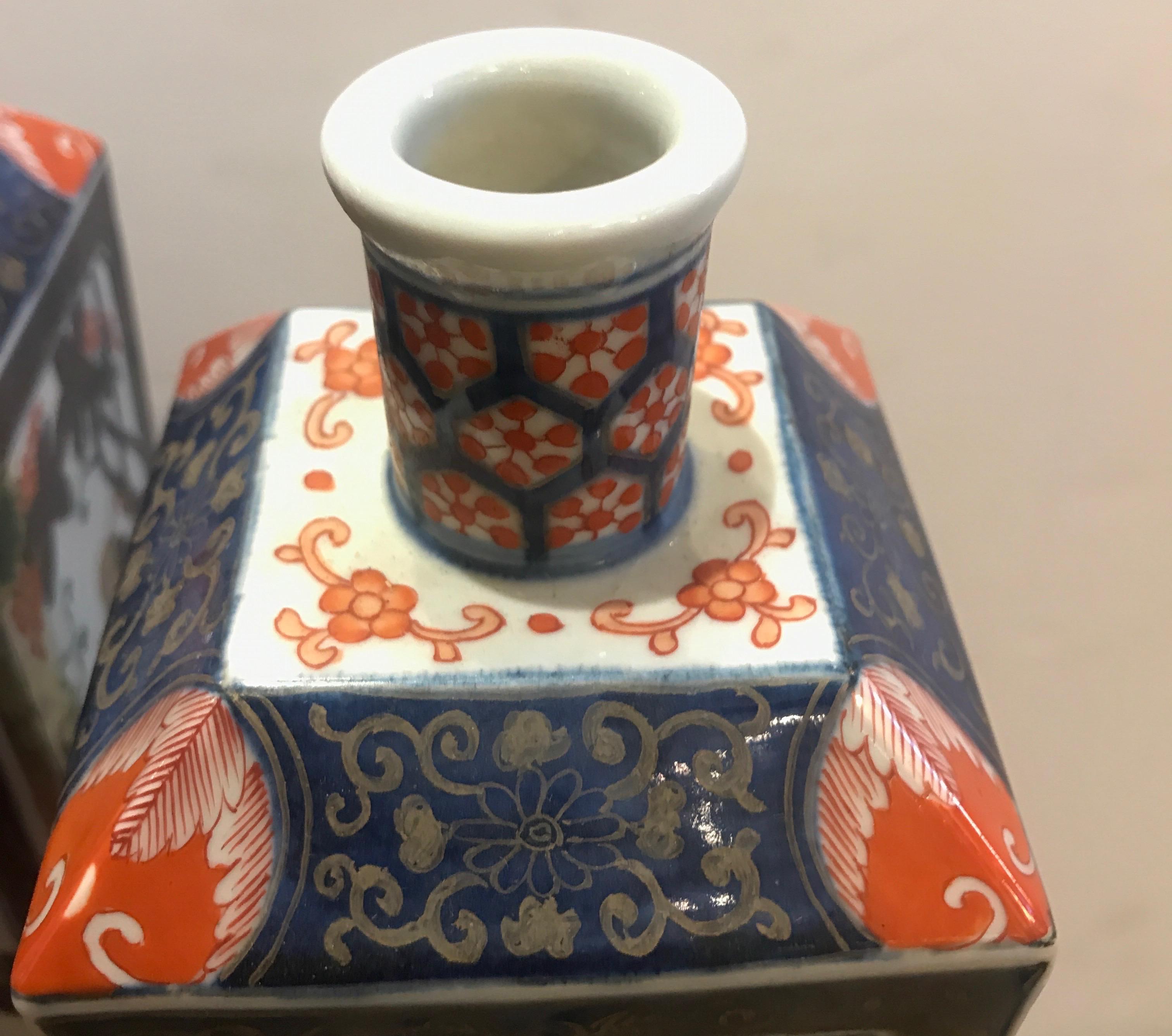Set of Four Antique Imari Bottle Vases Meiji Period 3