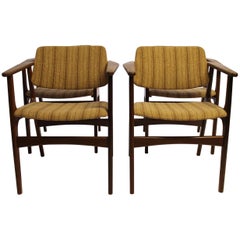 Set of Four Armchairs in Teak by Erik Buch, 1960s