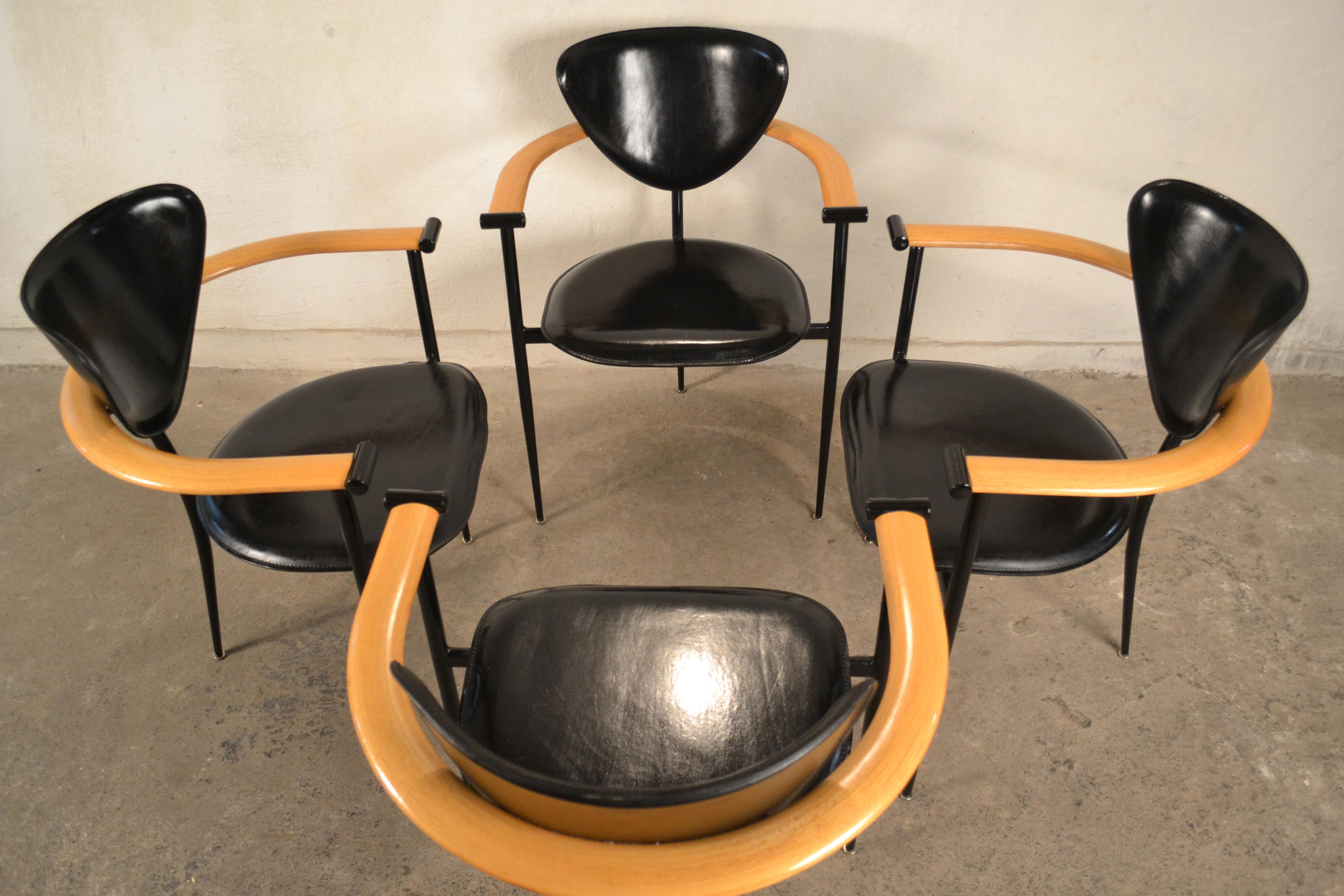 Set of Four Arrben Marilyn Chairs, Italy, 1980s 4