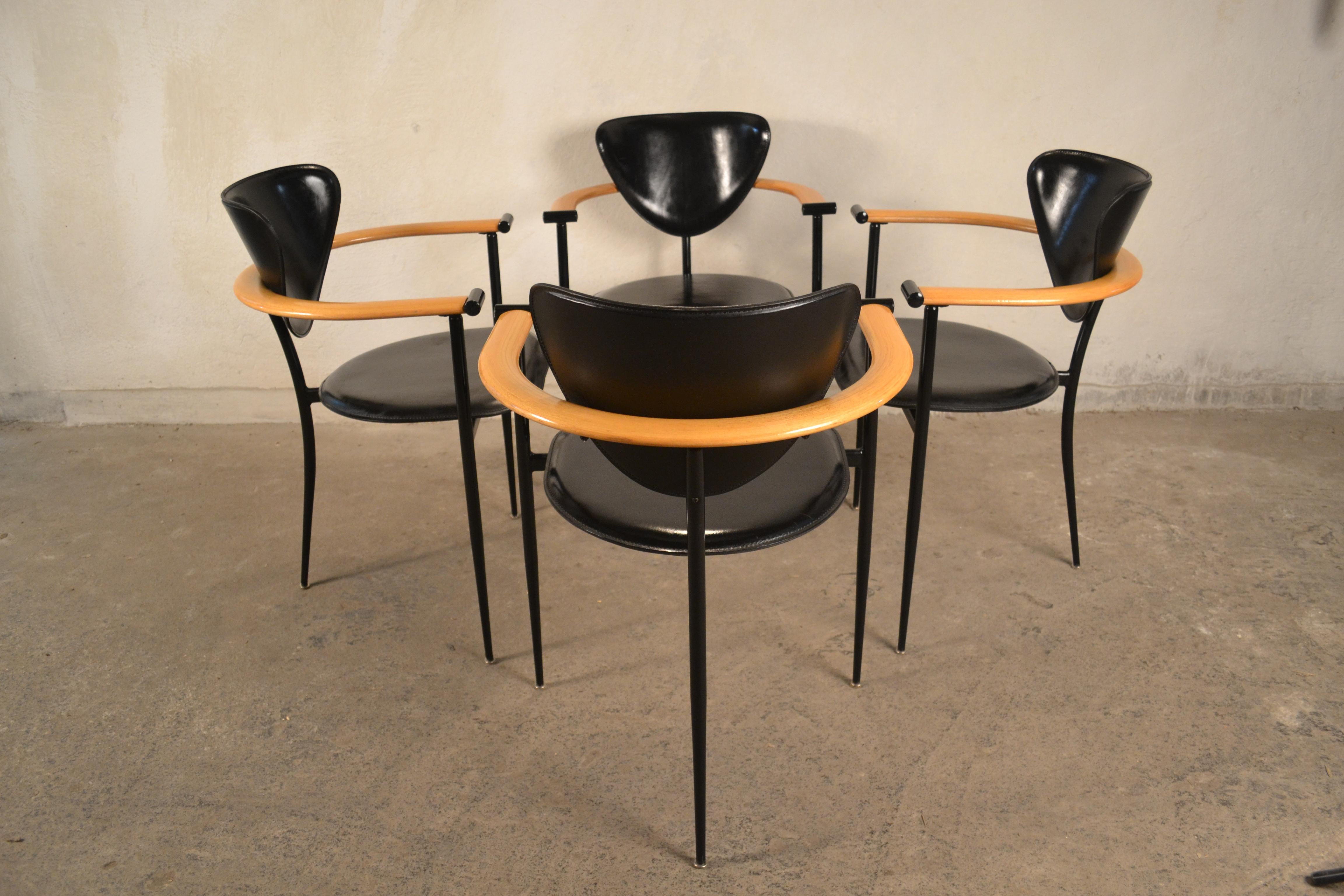 Set of Four Arrben Marilyn Chairs, Italy, 1980s 2