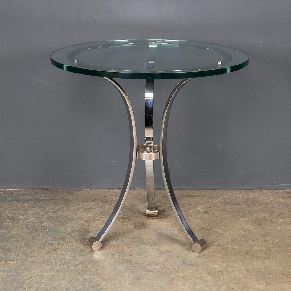 Metal Set of Four Bar Tables from the Waldorf Hotel, New York, C.1940 For Sale