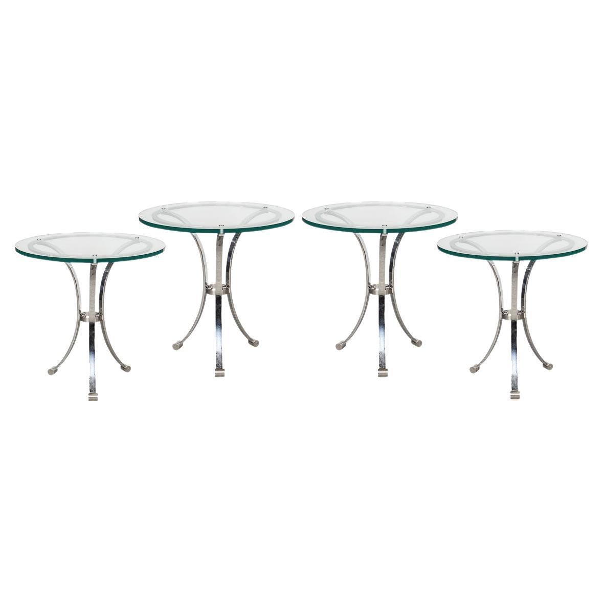 Set of Four Bar Tables from the Waldorf Hotel, New York, C.1940 For Sale