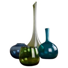 Ein Satz von vier Pieces aus geblasenem Glas von Claude Morin, 1970er Jahre - Dieulefit - Frankreich