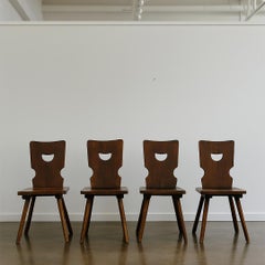 Conjunto de cuatro sillas de comedor brutalistas de estilo Torck