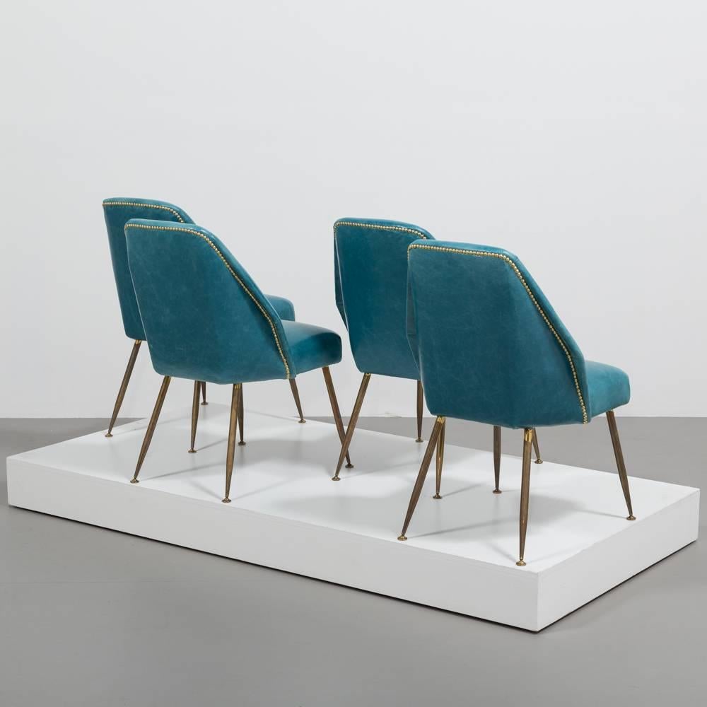 Mid-20th Century Set of Four Chairs Carlo Pagani Campanula Chairs for Arflex, 1952
