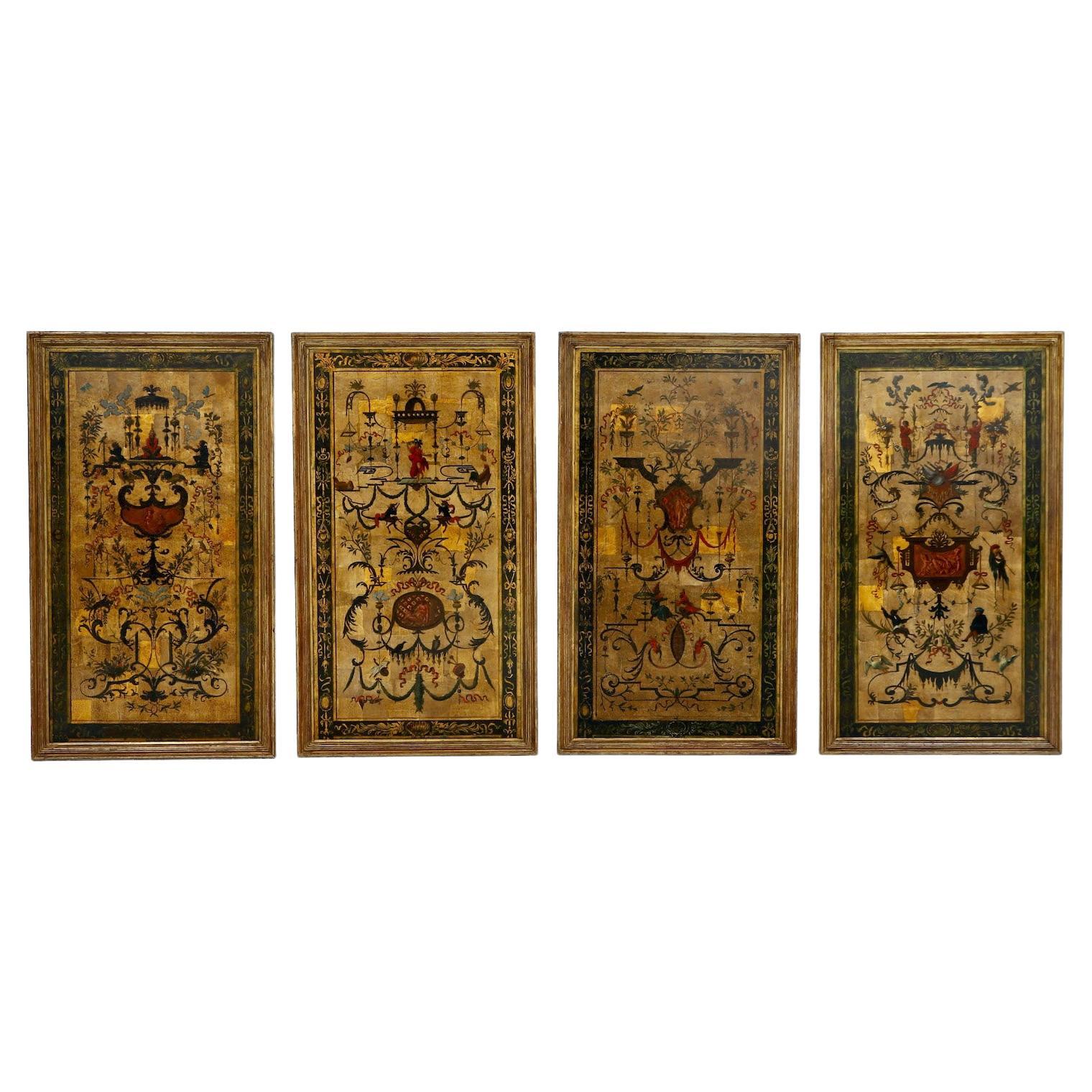 Set of Four Chinoiserie Paintings