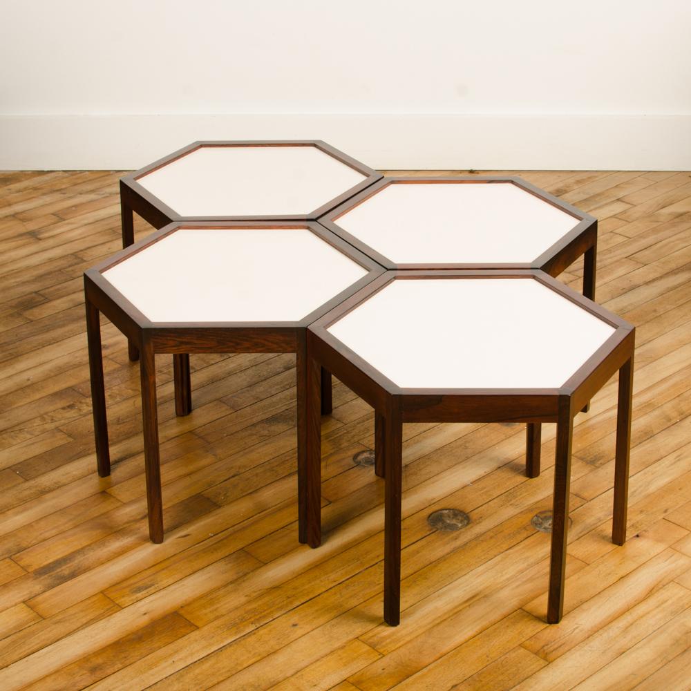 Set of Four Danish Side Tables Designed by Hans C.Andersen, circa 1960 In Good Condition In Philadelphia, PA