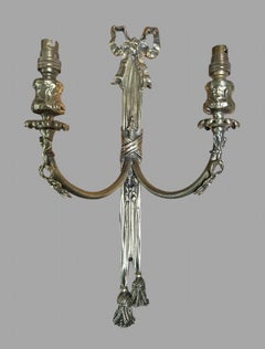 A Set of Four Decorative Mid 20thc Double Wall Light Sconces