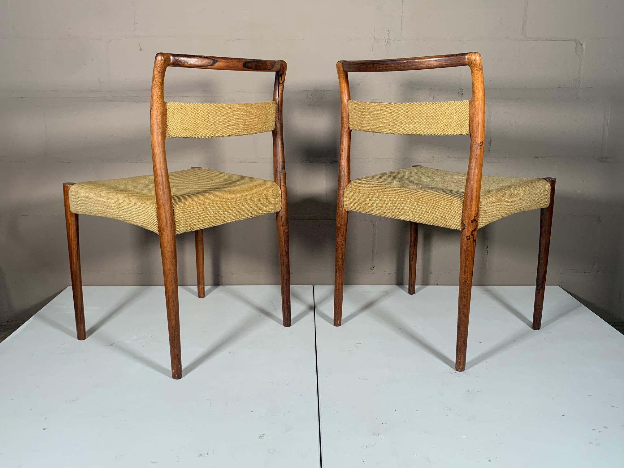 Set of Four Dining Chairs by Kai Kristiansen in Brazilian Rosewood For Sale 9