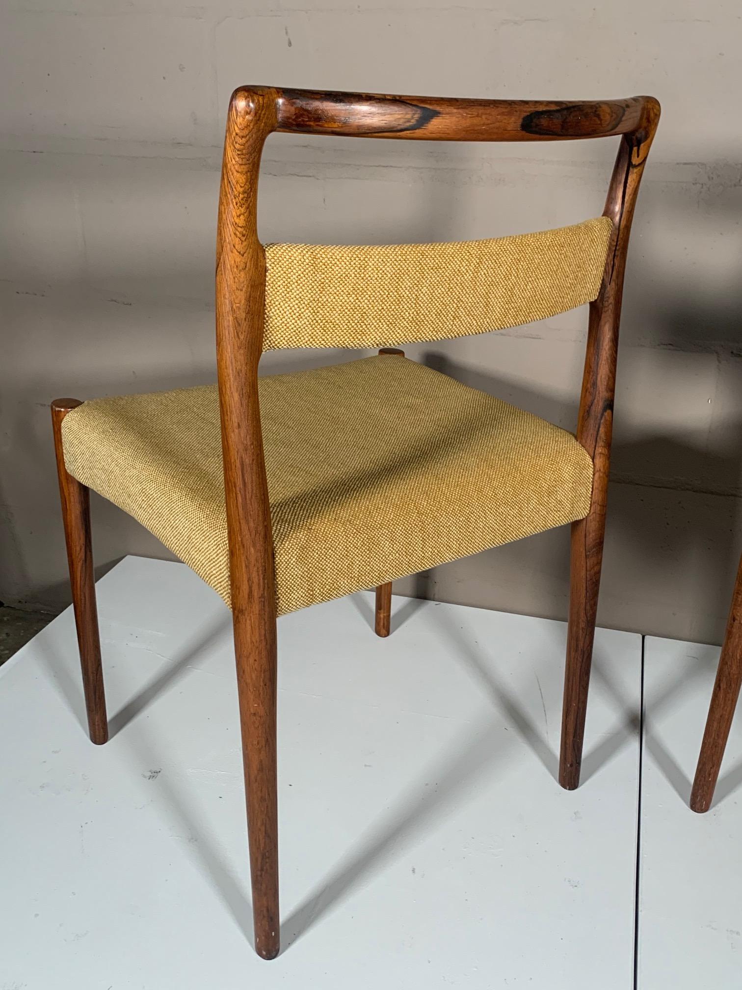 Set of Four Dining Chairs by Kai Kristiansen in Brazilian Rosewood For Sale 10