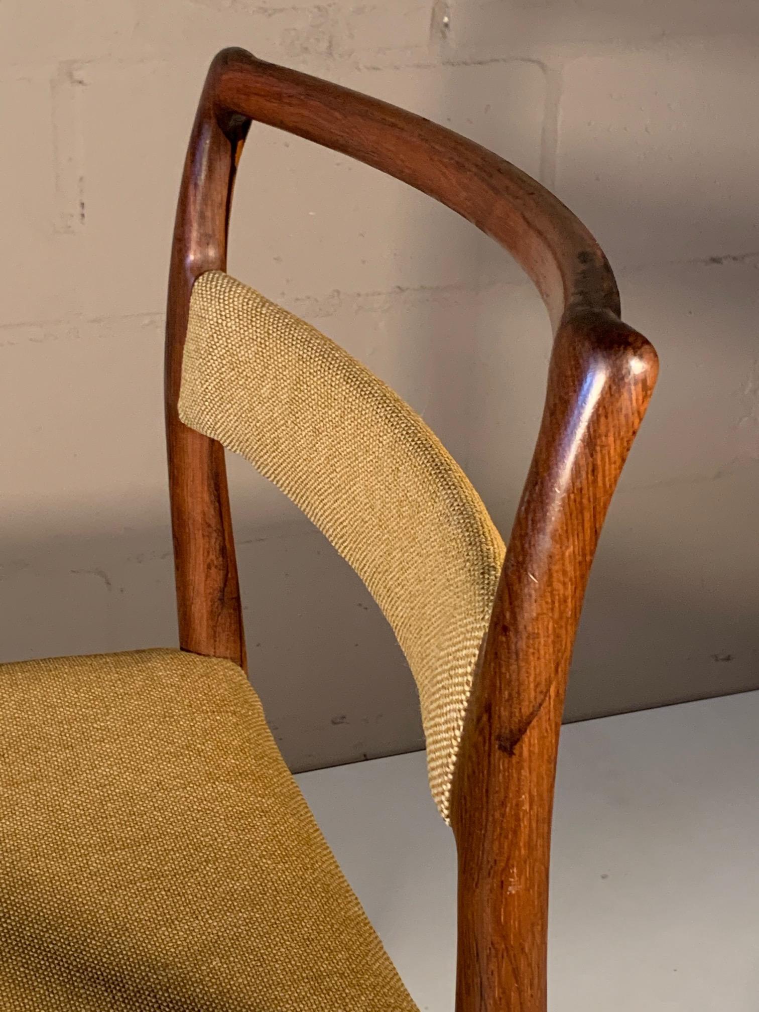 Set of Four Dining Chairs by Kai Kristiansen in Brazilian Rosewood In Good Condition For Sale In St.Petersburg, FL