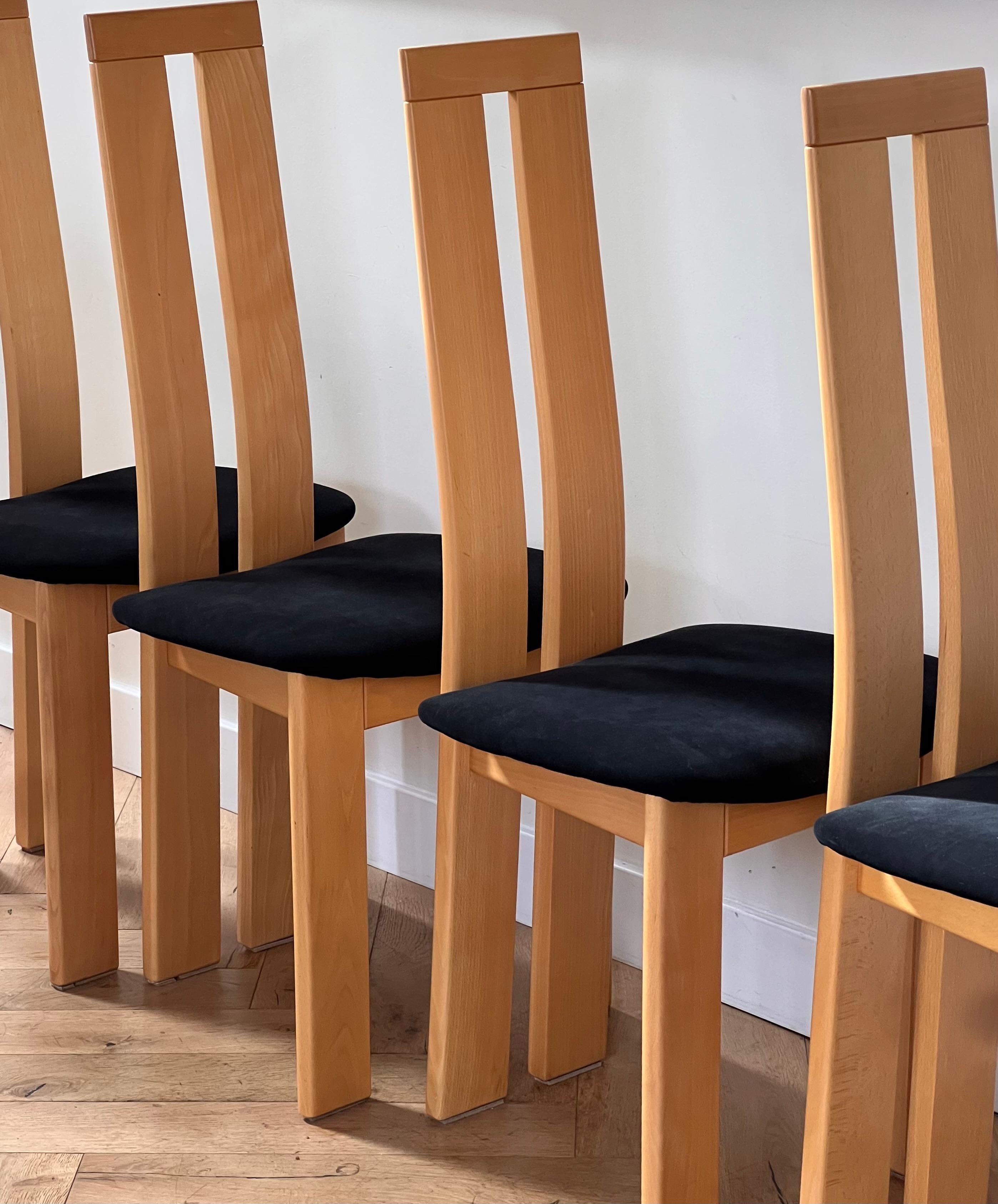 Fabric A set of four dining chairs by Pietro Costantini, Italy late 20th century