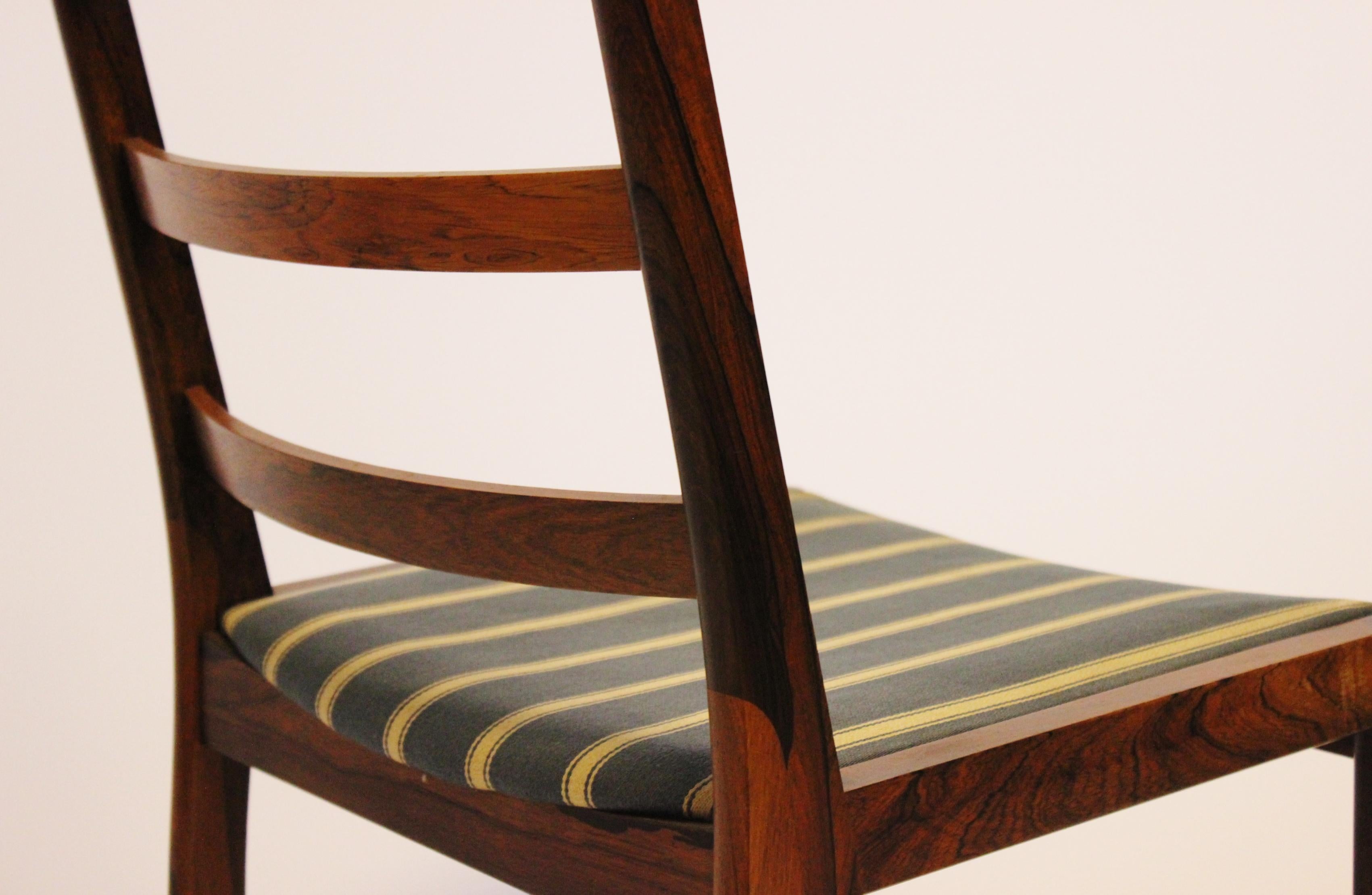 Fabric Scandinavian Modern Set of Four Dining Chairs in Rosewood from the 1960s For Sale