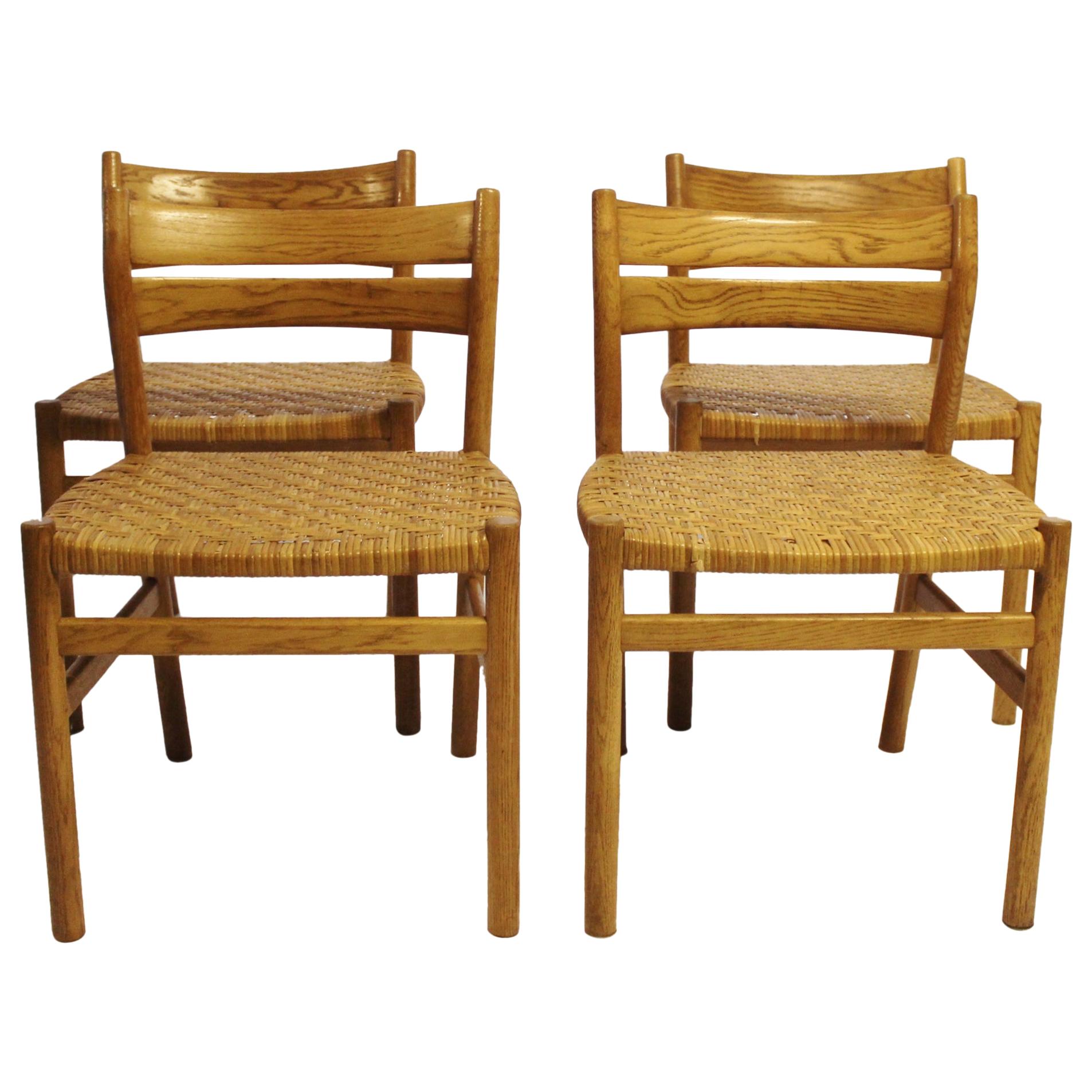 Set of Four Dining Room Chairs in Oak, of Danish Design, 1960s