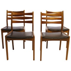 Set of Four Dining Room Chairs, Model 323, in Teak, Slagelse Furniture, 1960s