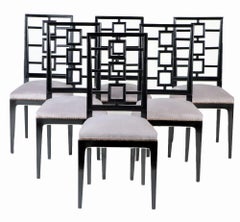 A set of ten ebonized dining chairs in the manner of Parzinger circa 1950