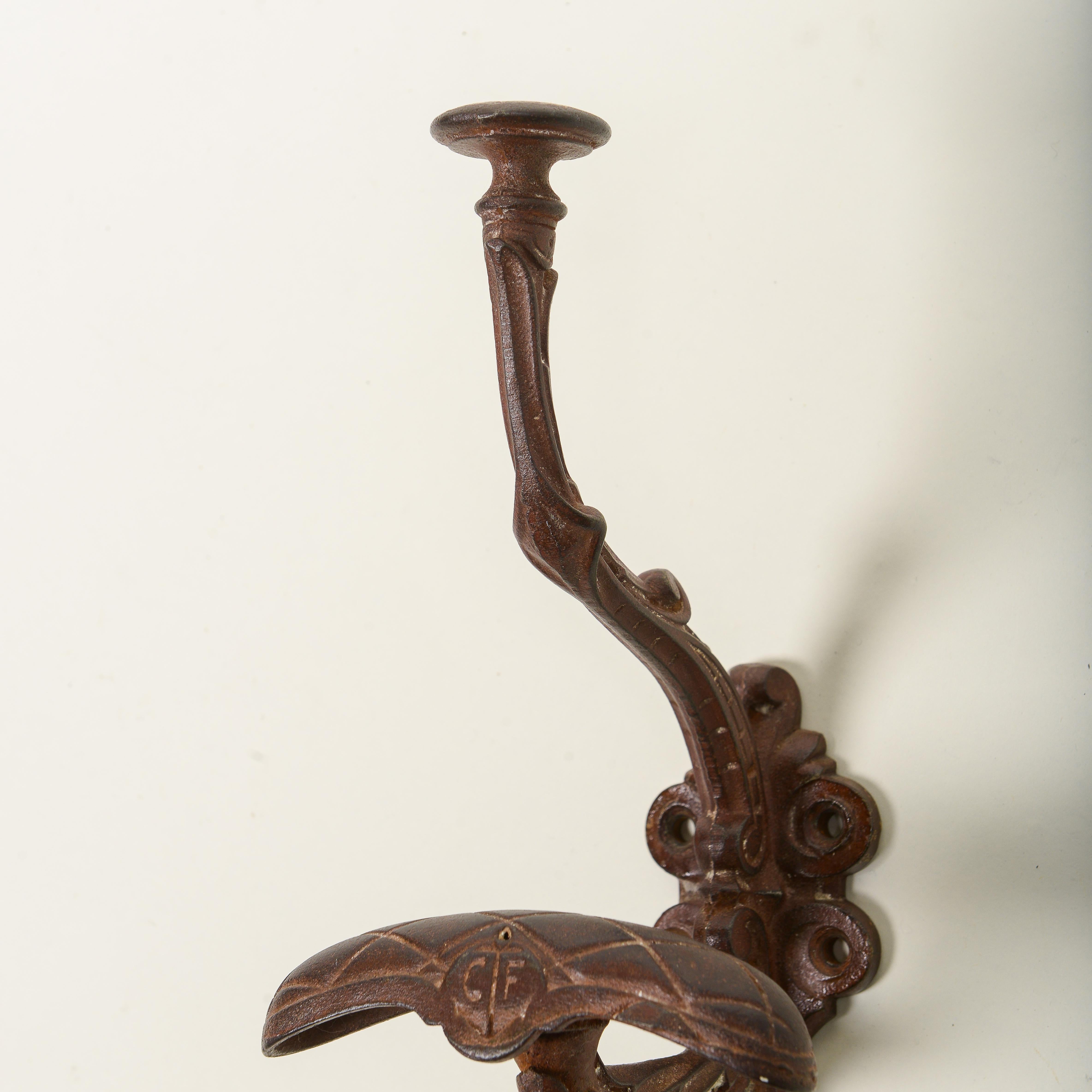 Set of Four English Cast Iron Hat and Coat Hooks 2