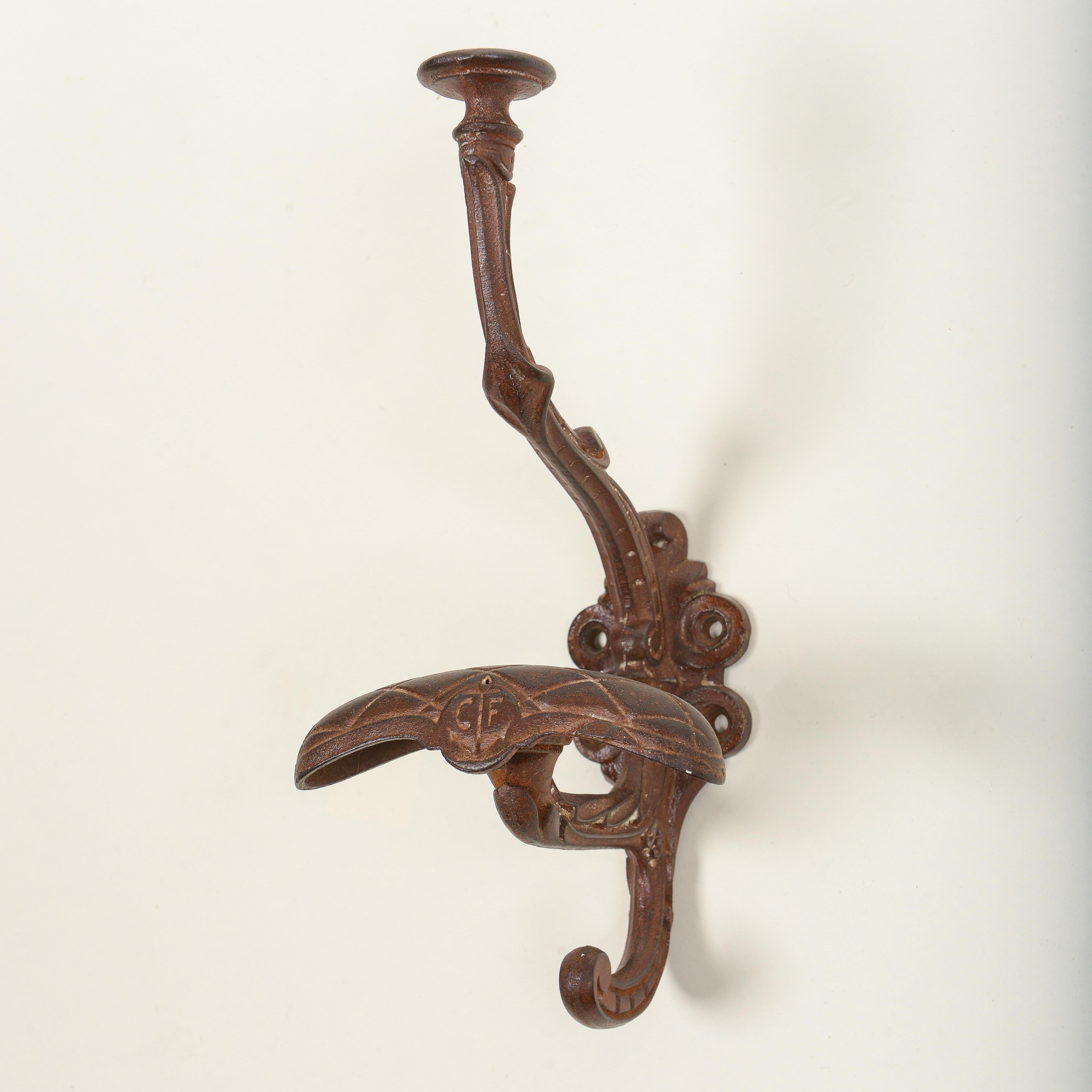 Set of Four English Cast Iron Hat and Coat Hooks 3