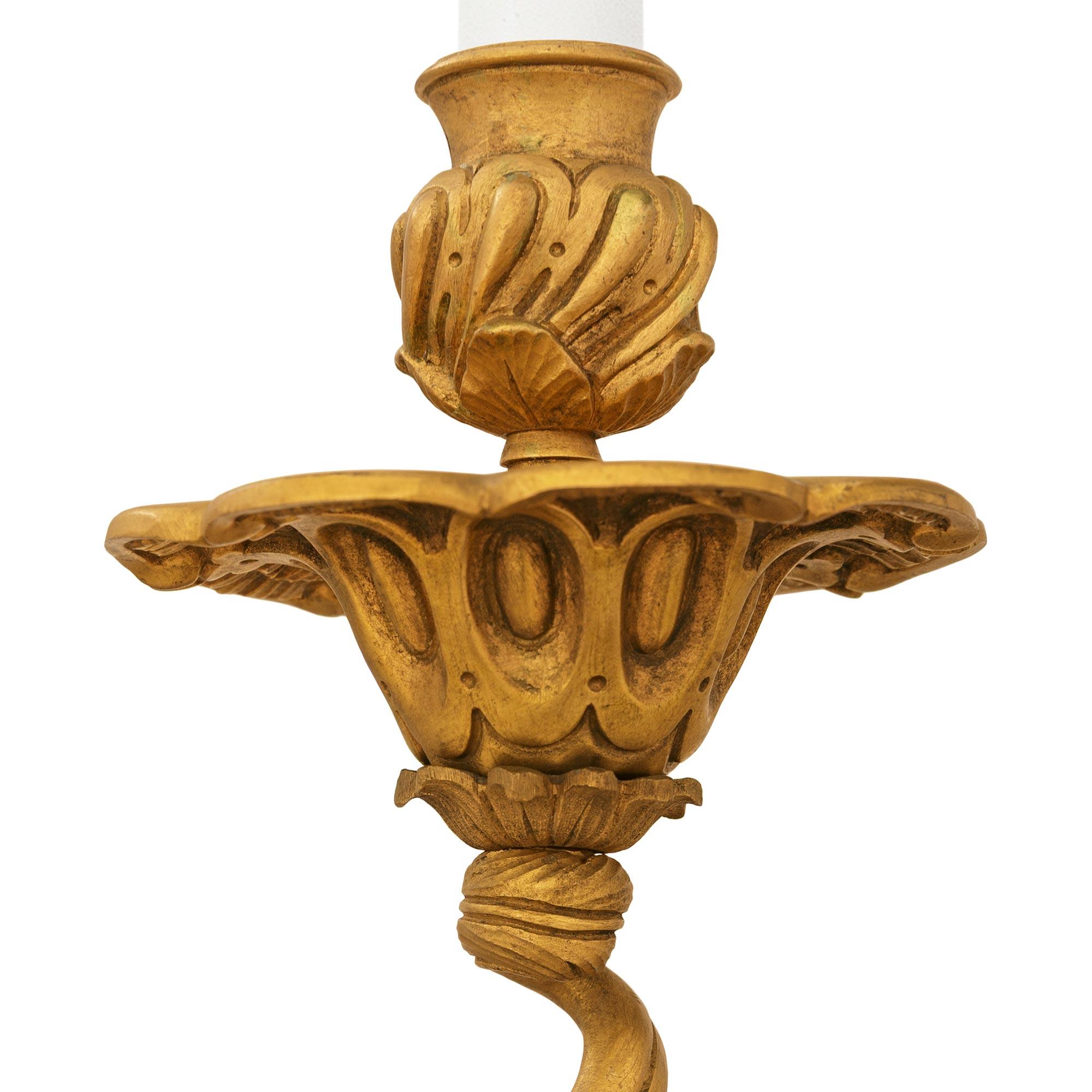 A set of four French 19th century Louis XV st. Ormolu Parrot sconces For Sale 1