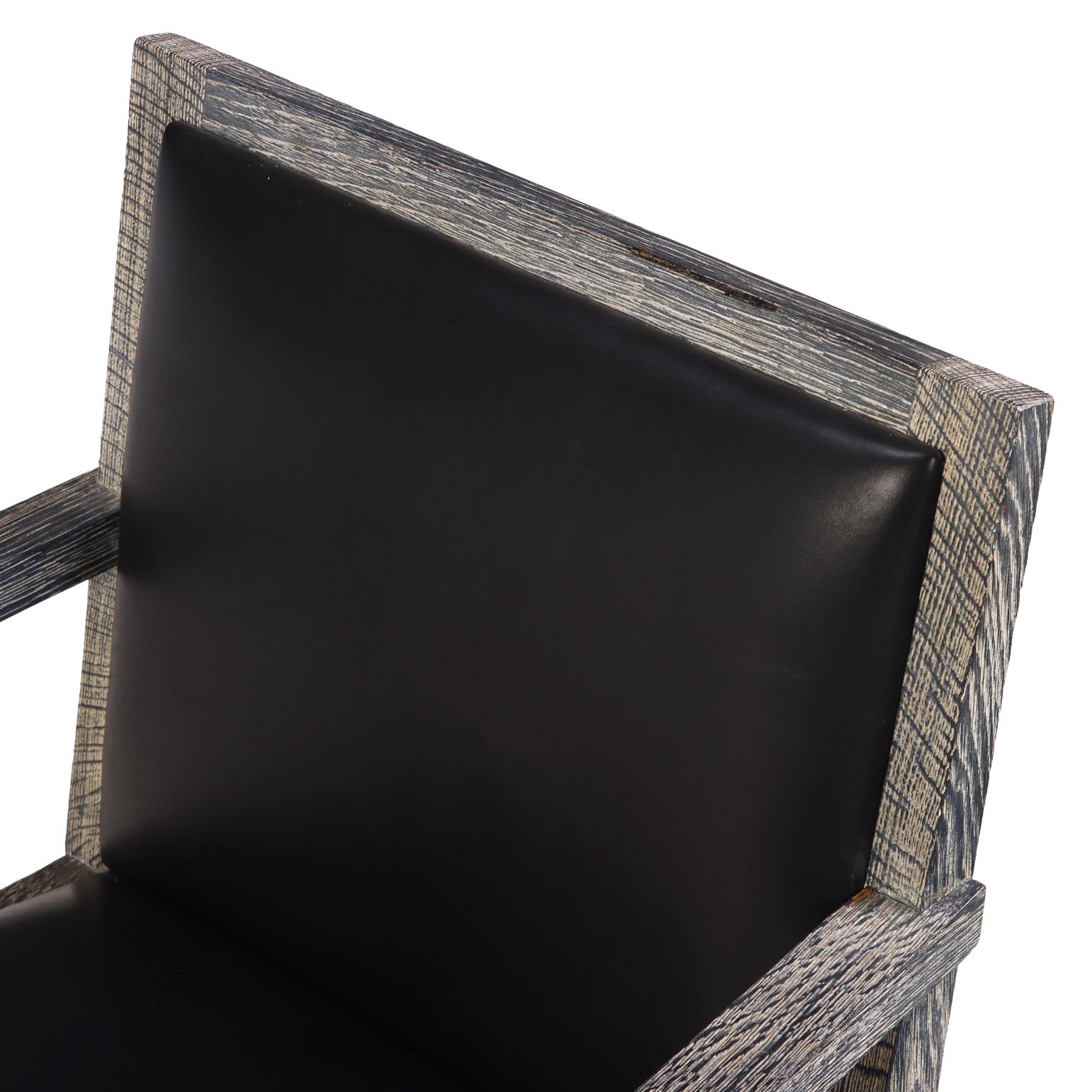 A Set of Four French Cerused Oak Armchairs, C. 1975. For Sale 1