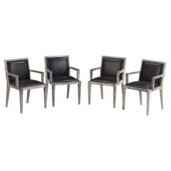 A Set of Four French Cerused Oak Armchairs, C. 1975.