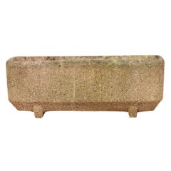 A set of Four French Modernist cast stone planters, C. 1960.